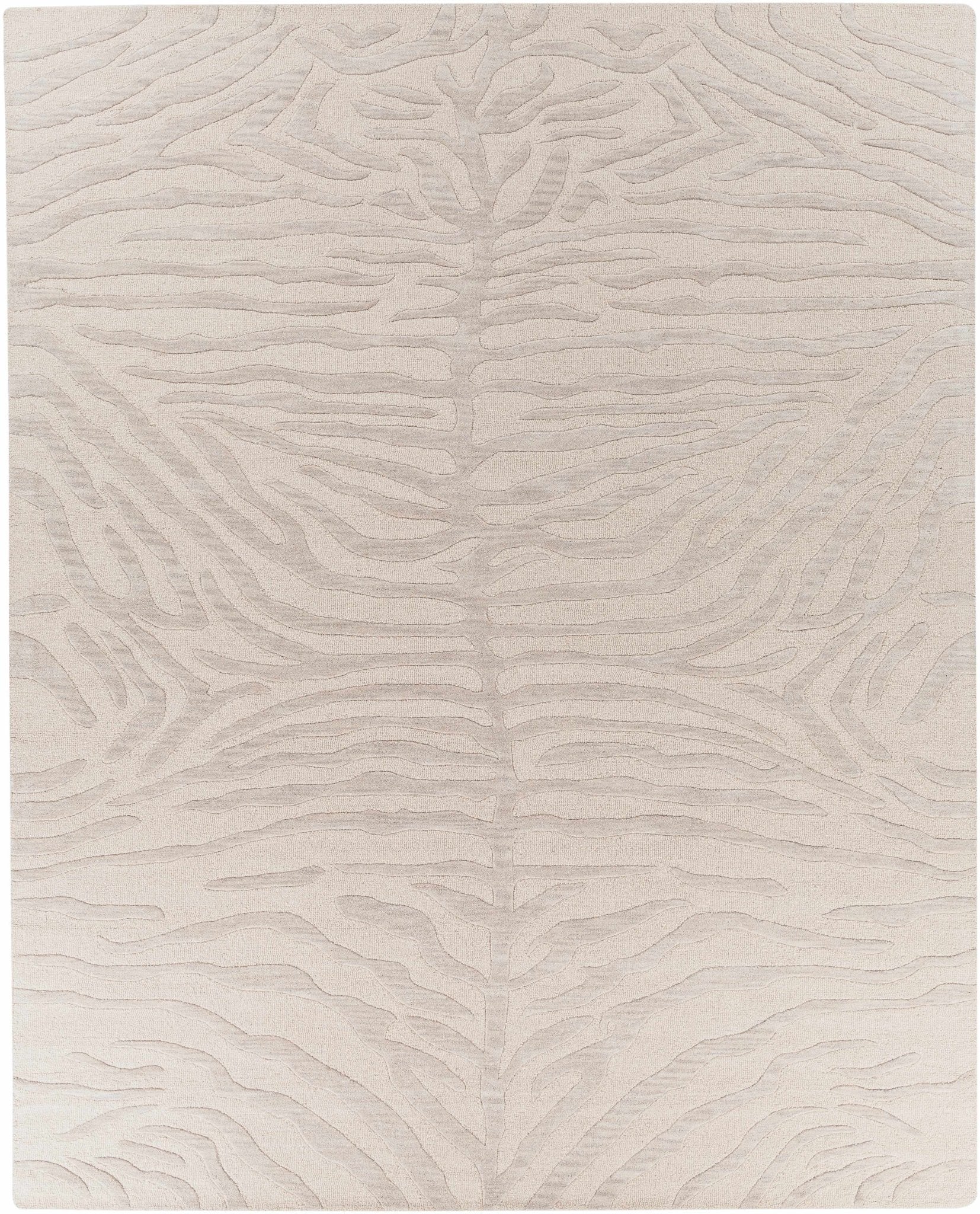 Peora Zebra Print Ivory And Gray Hand Tufted Wool Area Rug - Image 12