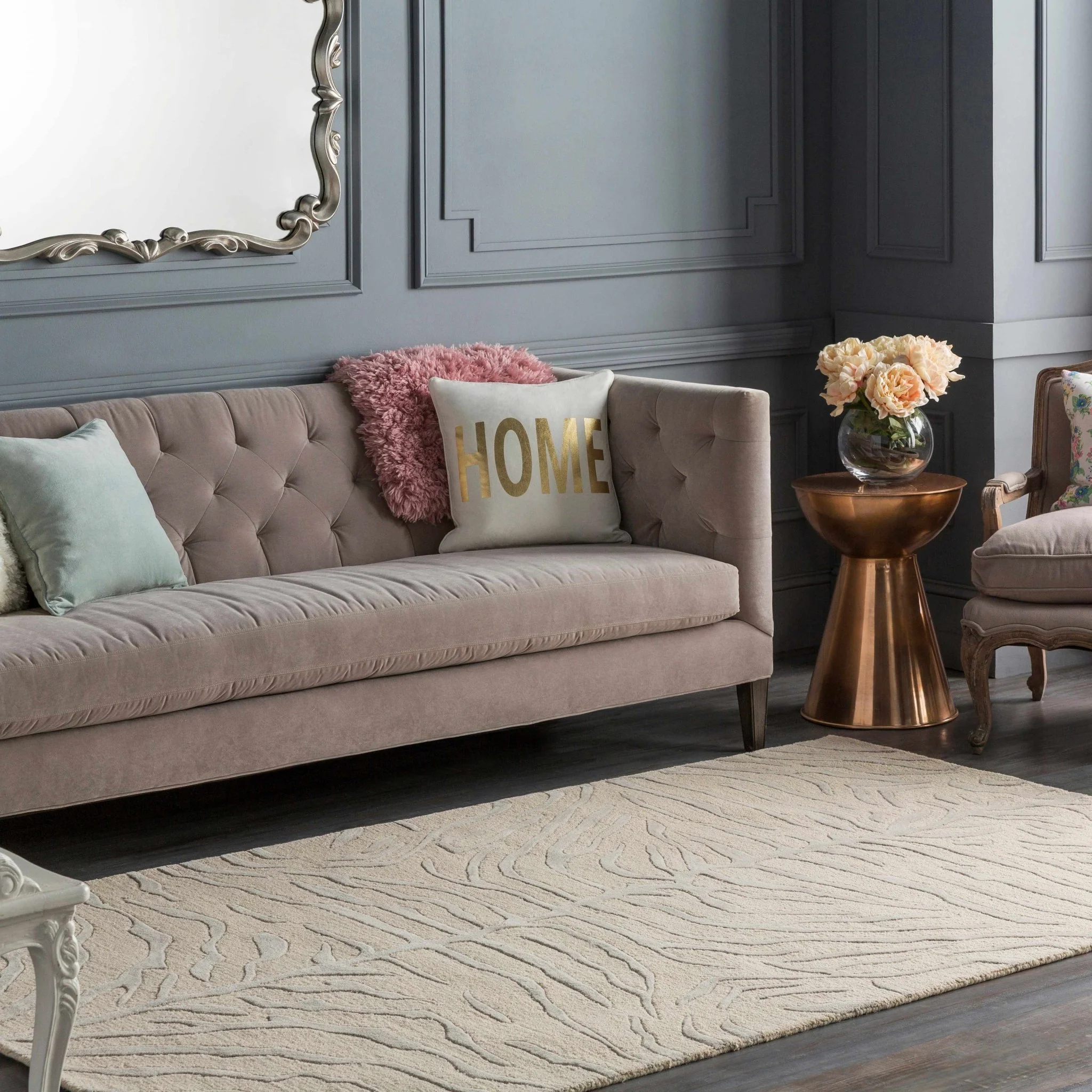 Peora Zebra Print Ivory And Gray Hand Tufted Wool Area Rug - Image 13