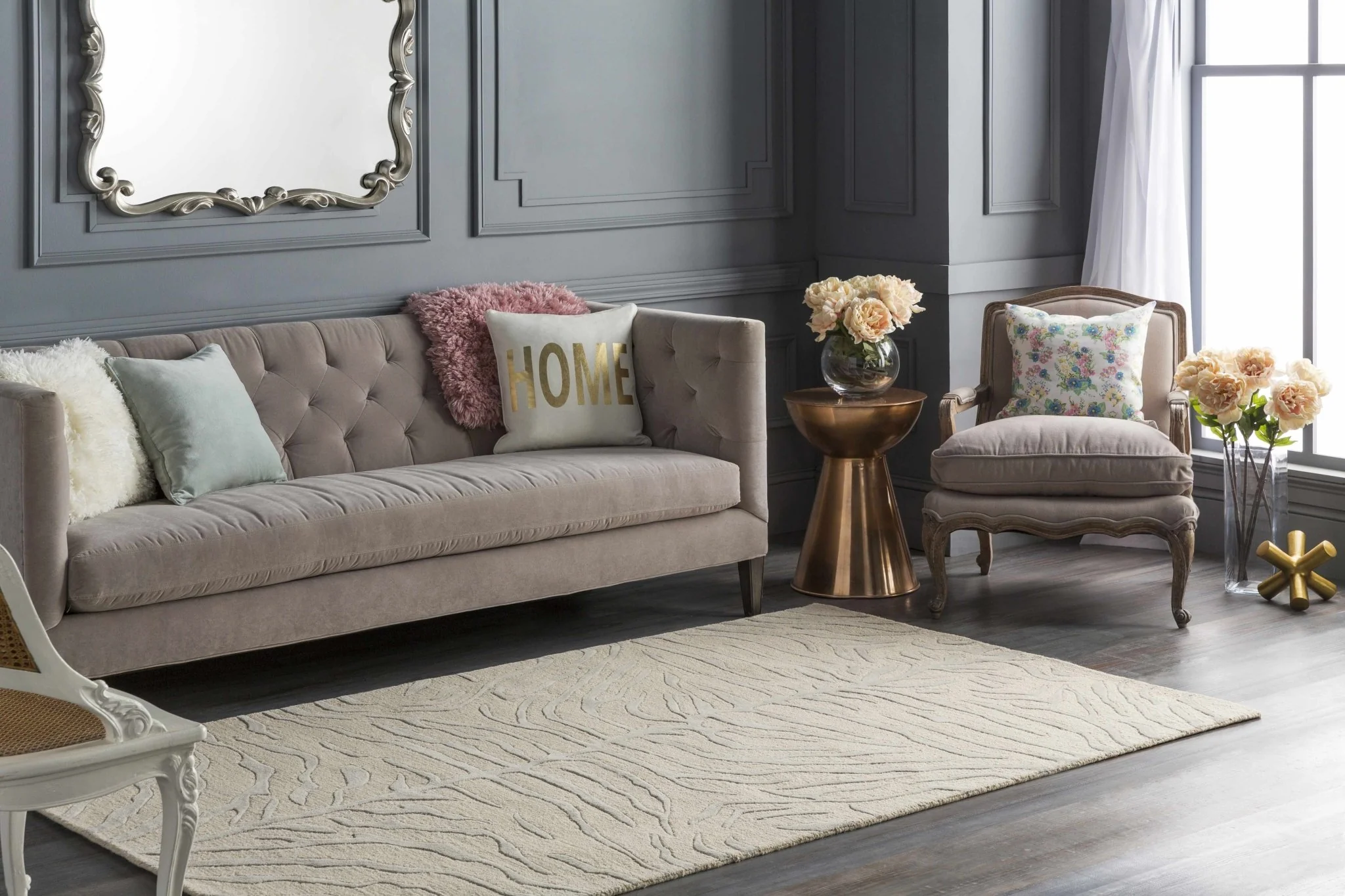 Peora Zebra Print Ivory And Gray Hand Tufted Wool Area Rug - Image 14