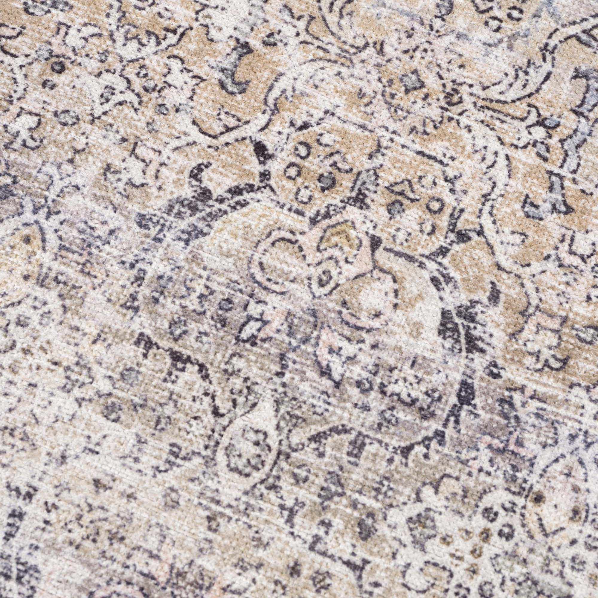 Oriental Transitional Design Beige, Brown and Camel Style Low Pile Area Rug - Image 16