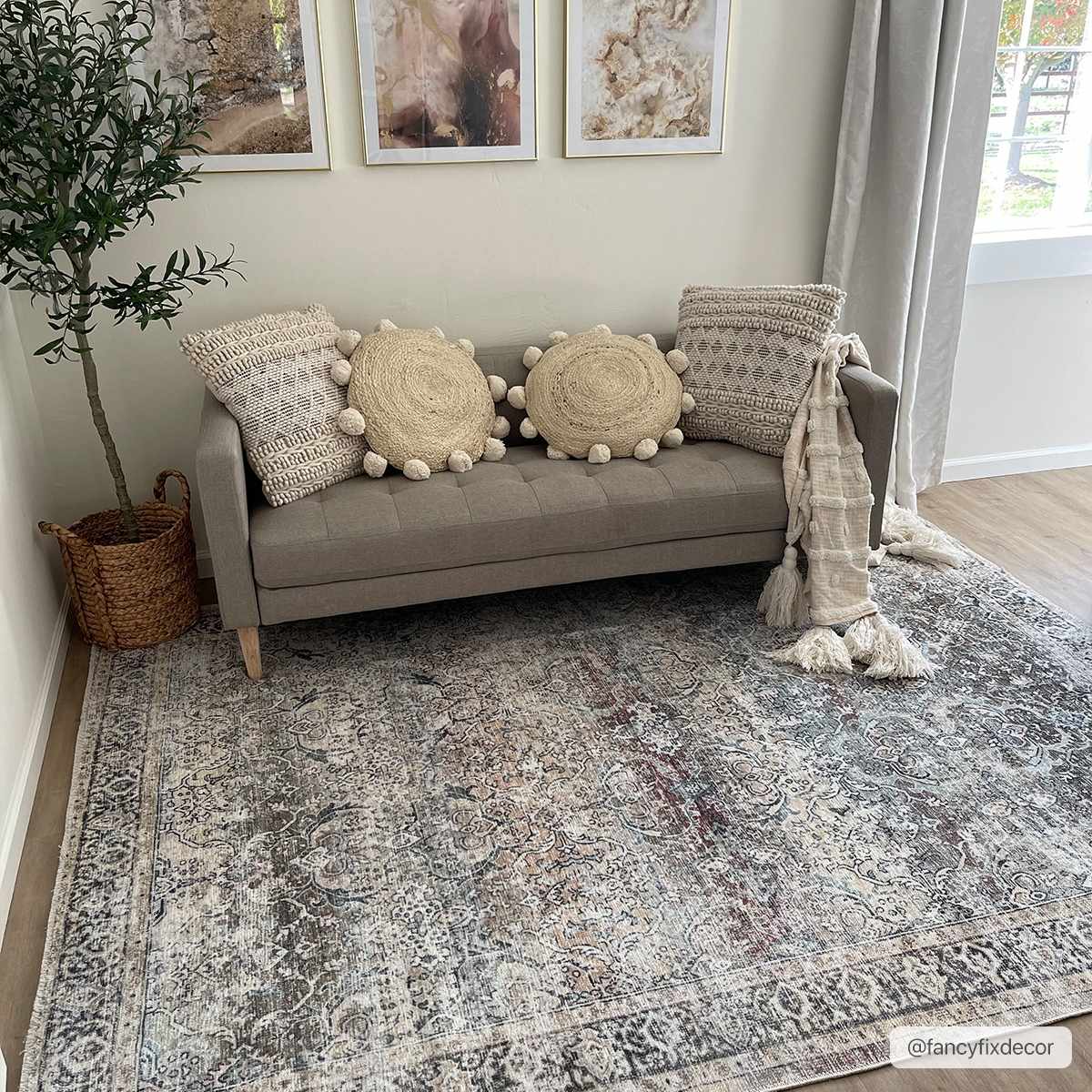 Oriental Transitional Design Beige, Brown and Camel Style Low Pile Area Rug - Image 19