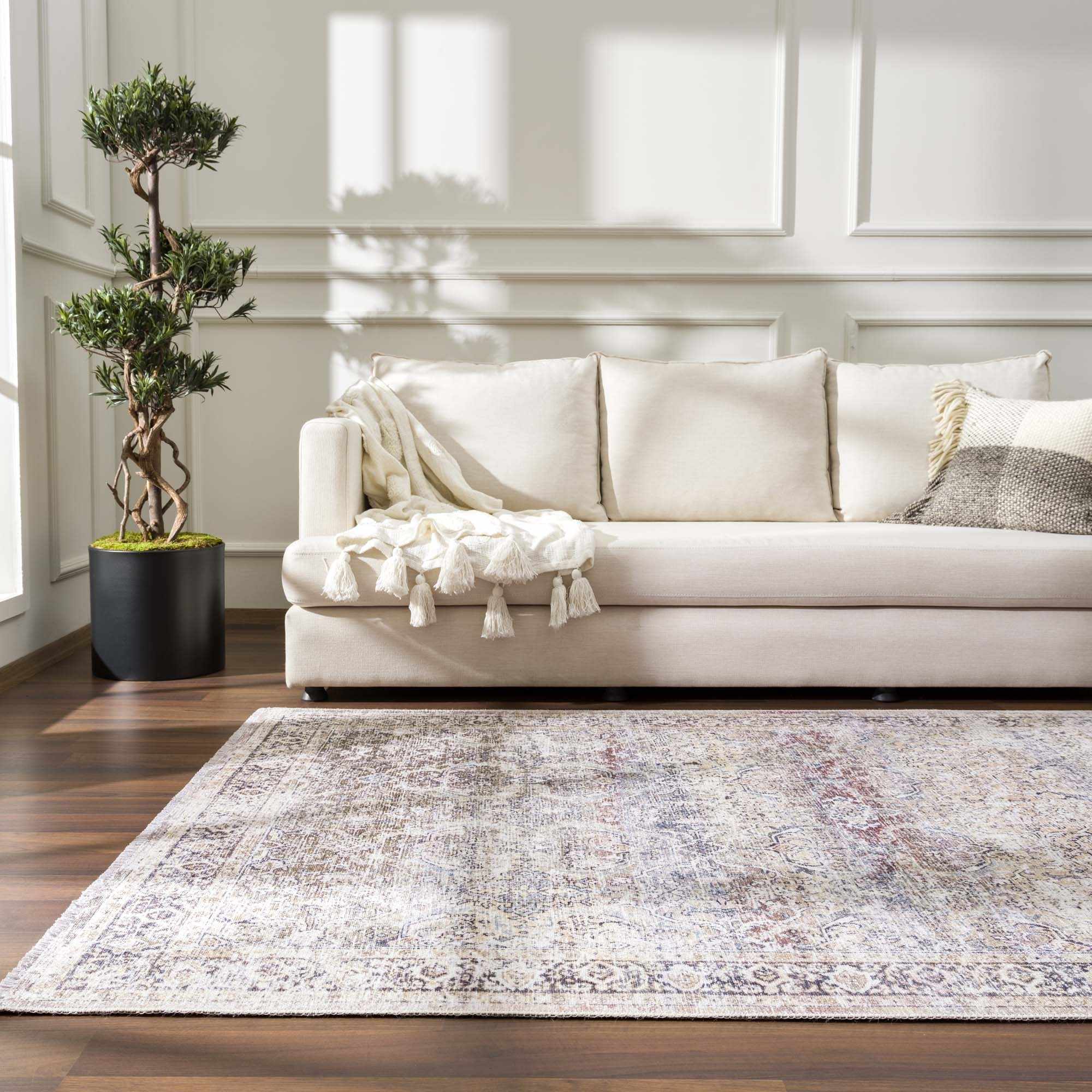 Oriental Transitional Design Beige, Brown and Camel Style Low Pile Area Rug - Image 31