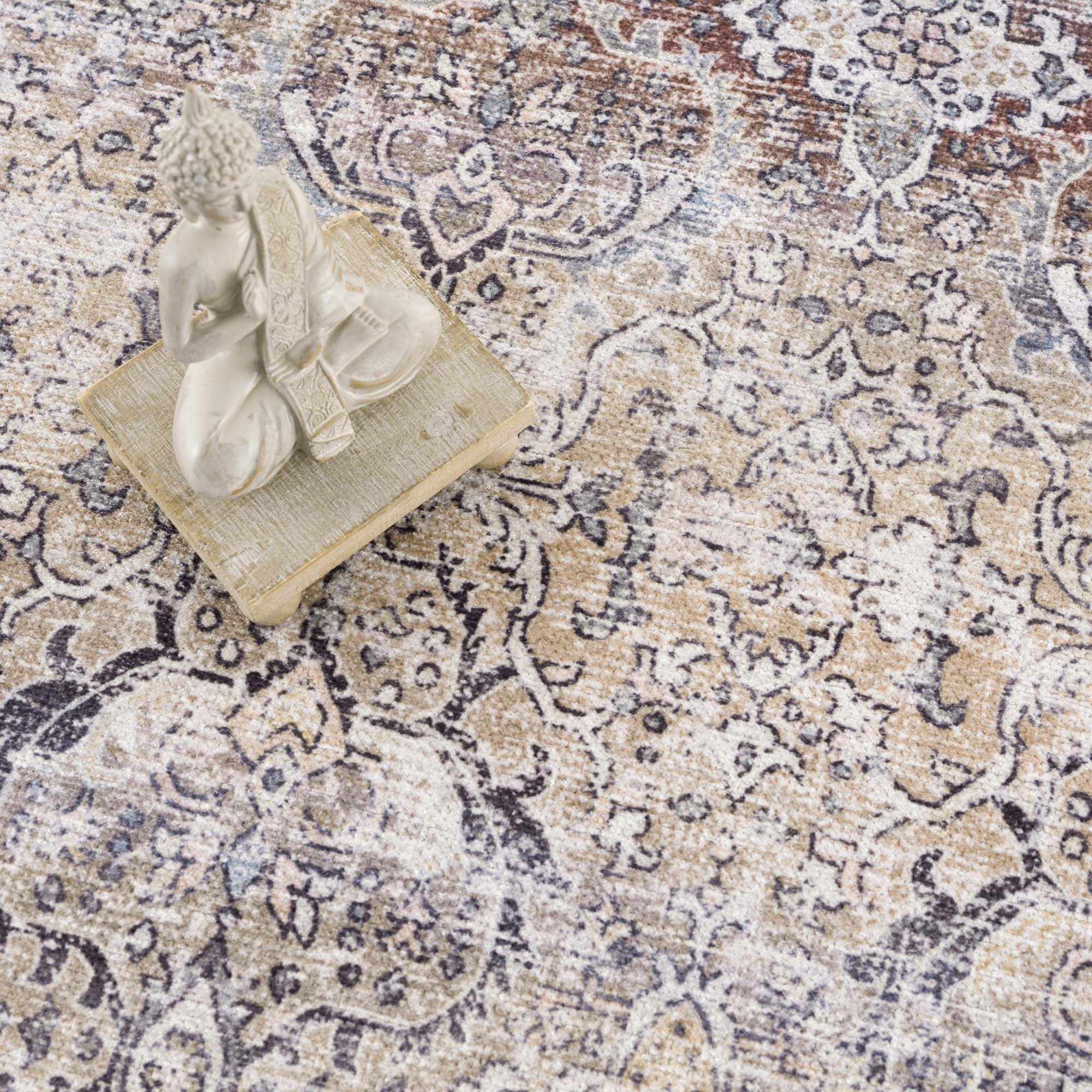 Oriental Transitional Design Beige, Brown and Camel Style Low Pile Area Rug - Image 33