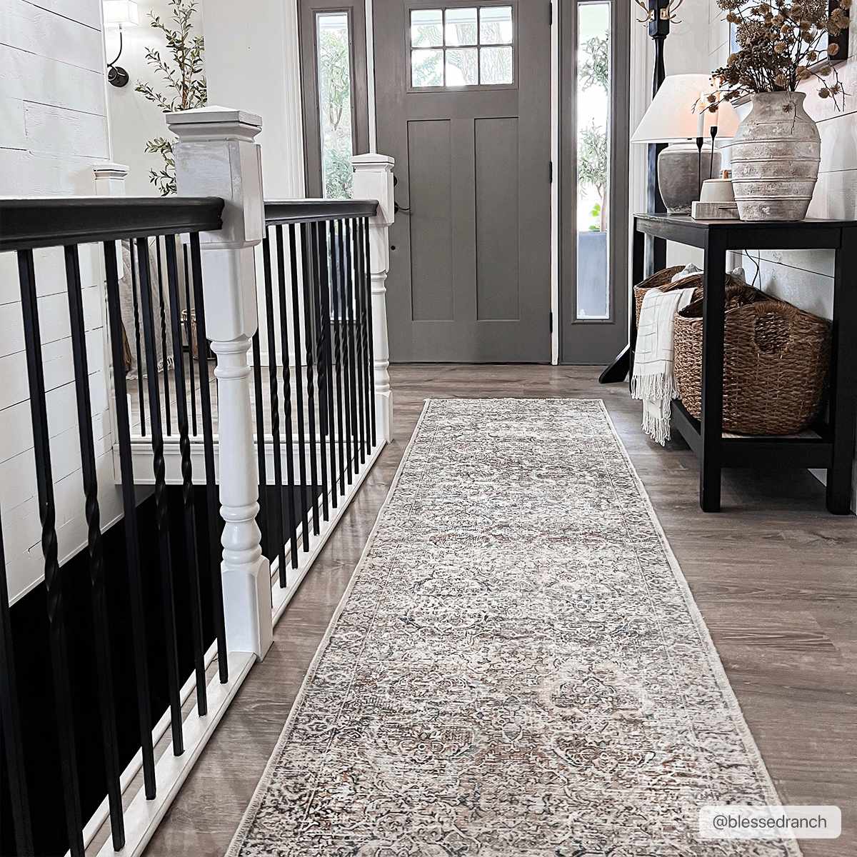 Oriental Transitional Design Beige, Brown and Camel Style Low Pile Area Rug - Image 6