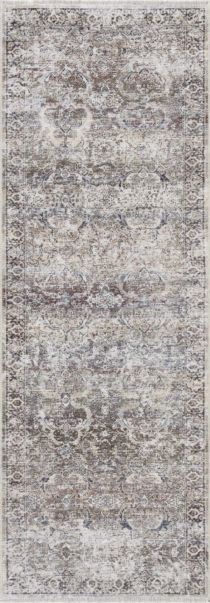 Oriental Transitional Design Beige, Brown and Camel Style Low Pile Area Rug - Image 7