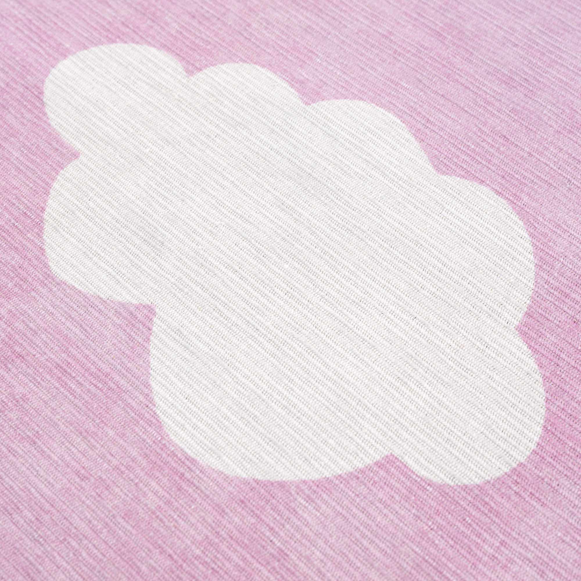 Pink and Ivory Cloud printed Washable Kids Rug, Perfect for kids room - Image 8