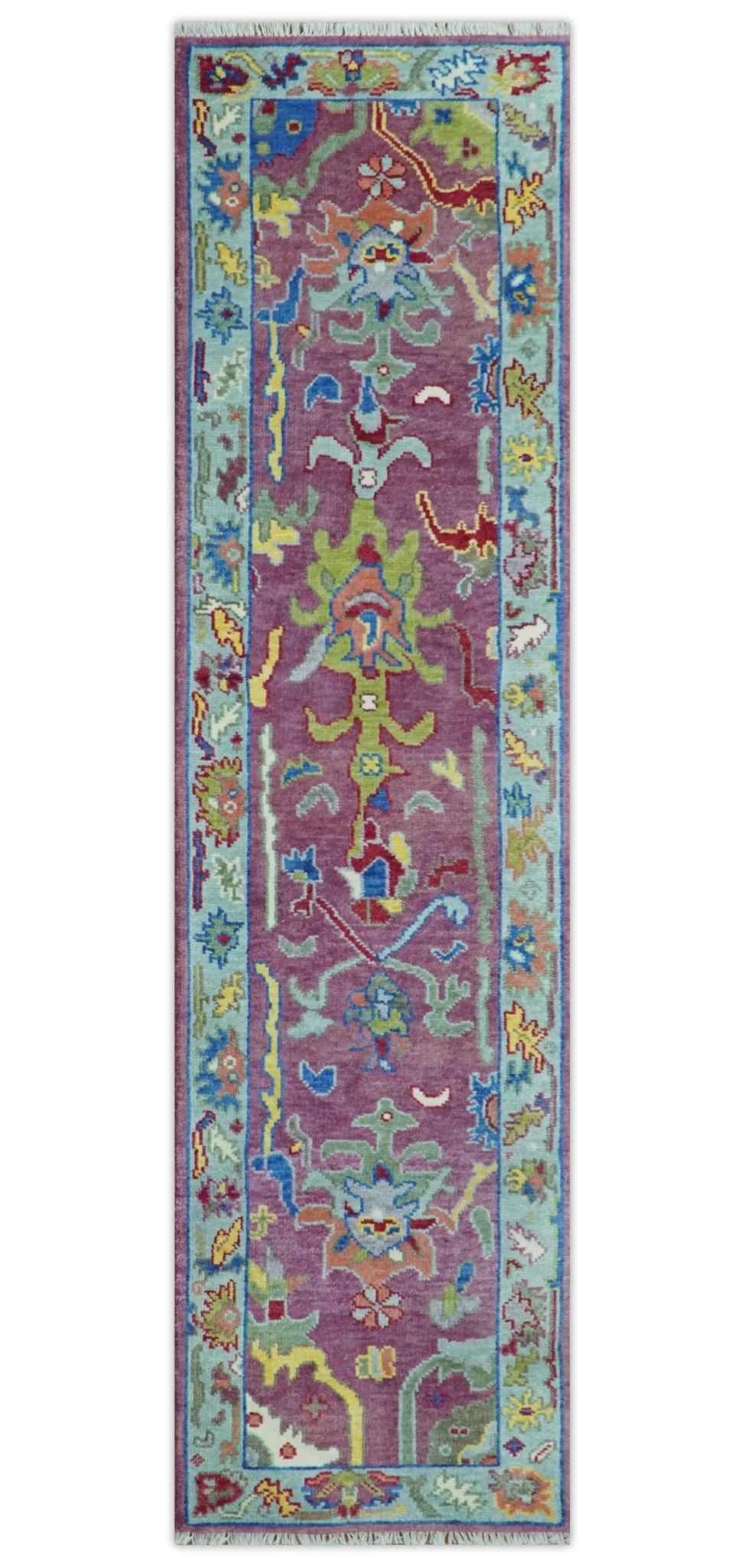 Pink Oushak Rug Wool Blue Colorful Hand knotted Traditional Oushak Custom Made wool Area Rug - Image 14