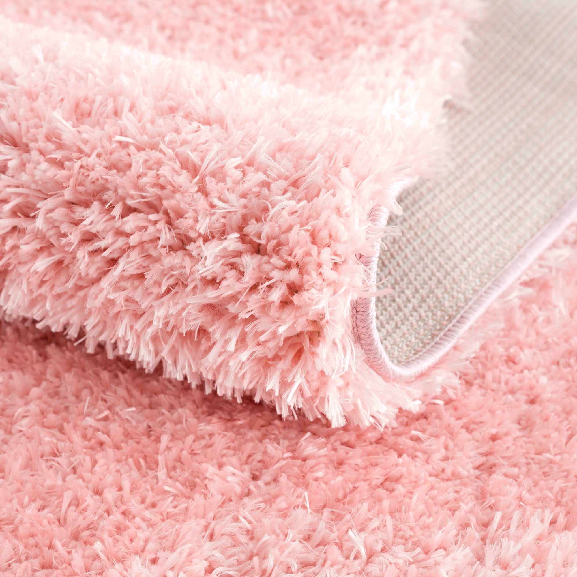 Modern Solid Pink Plush Pile Moroccan Style Washable Area Rug - Image 7