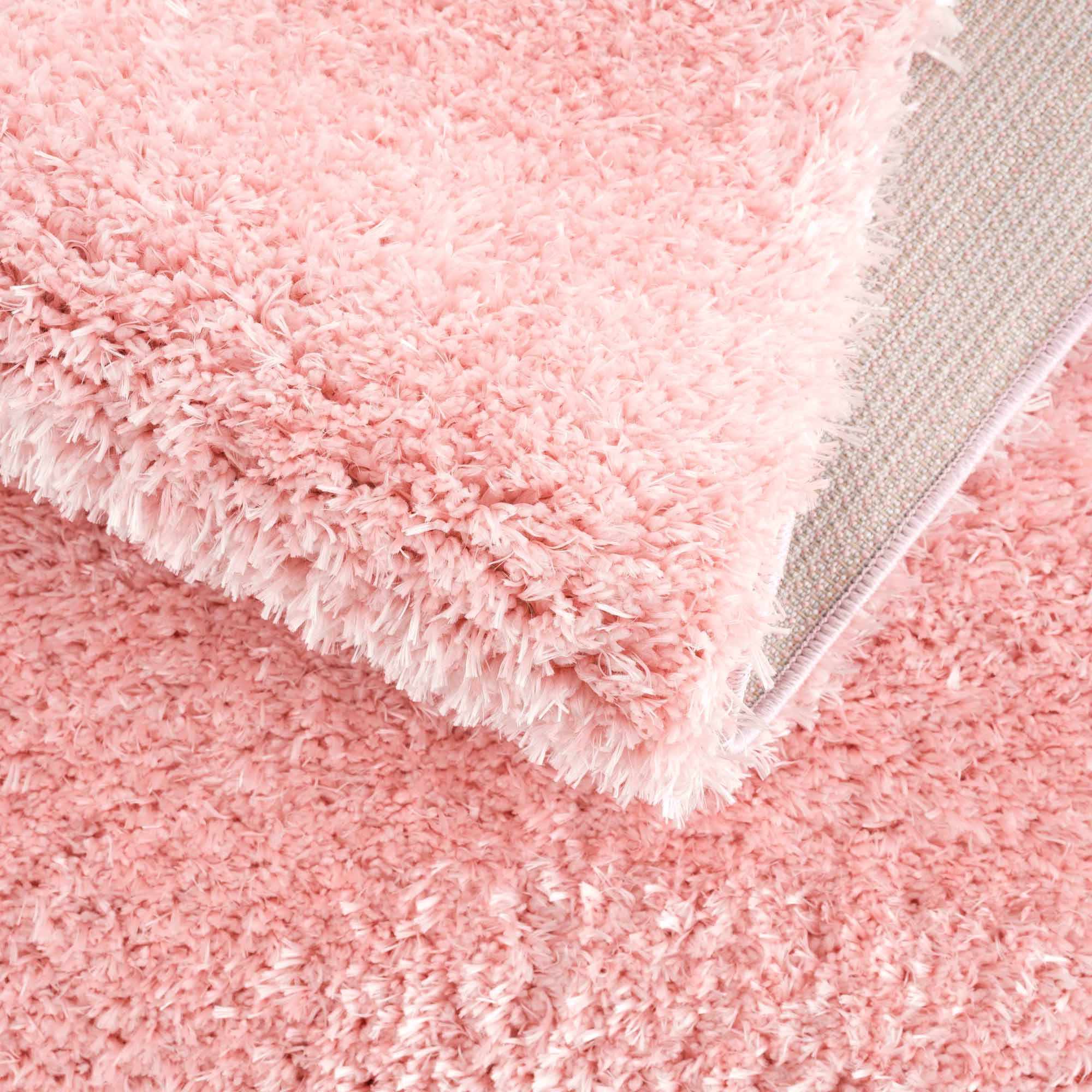 Modern Solid Pink Plush Pile Moroccan Style Washable Area Rug - Image 8