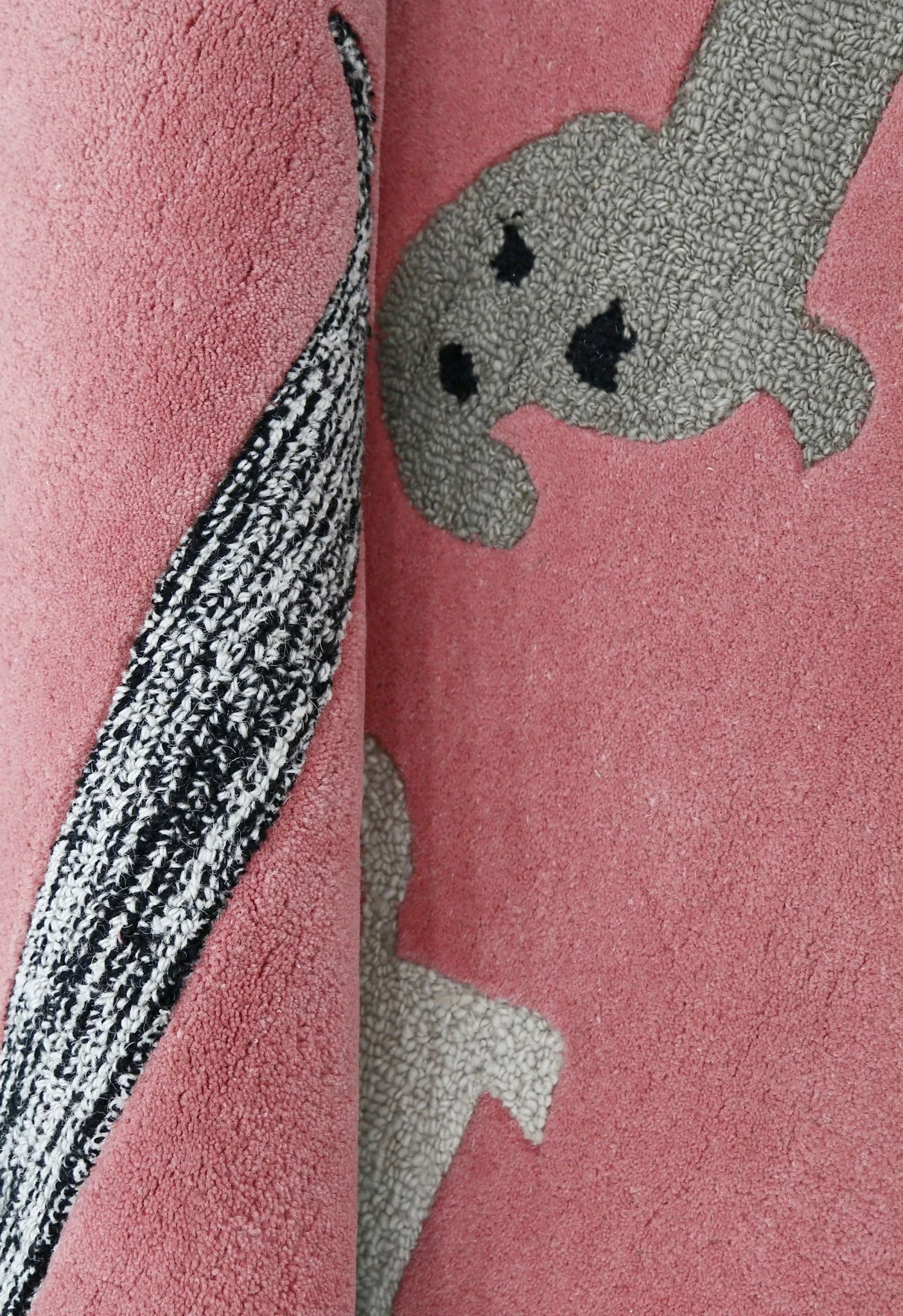 Pink Stretchy Pup Hand Tufted 3x6 Wool Area Rug - Image 6