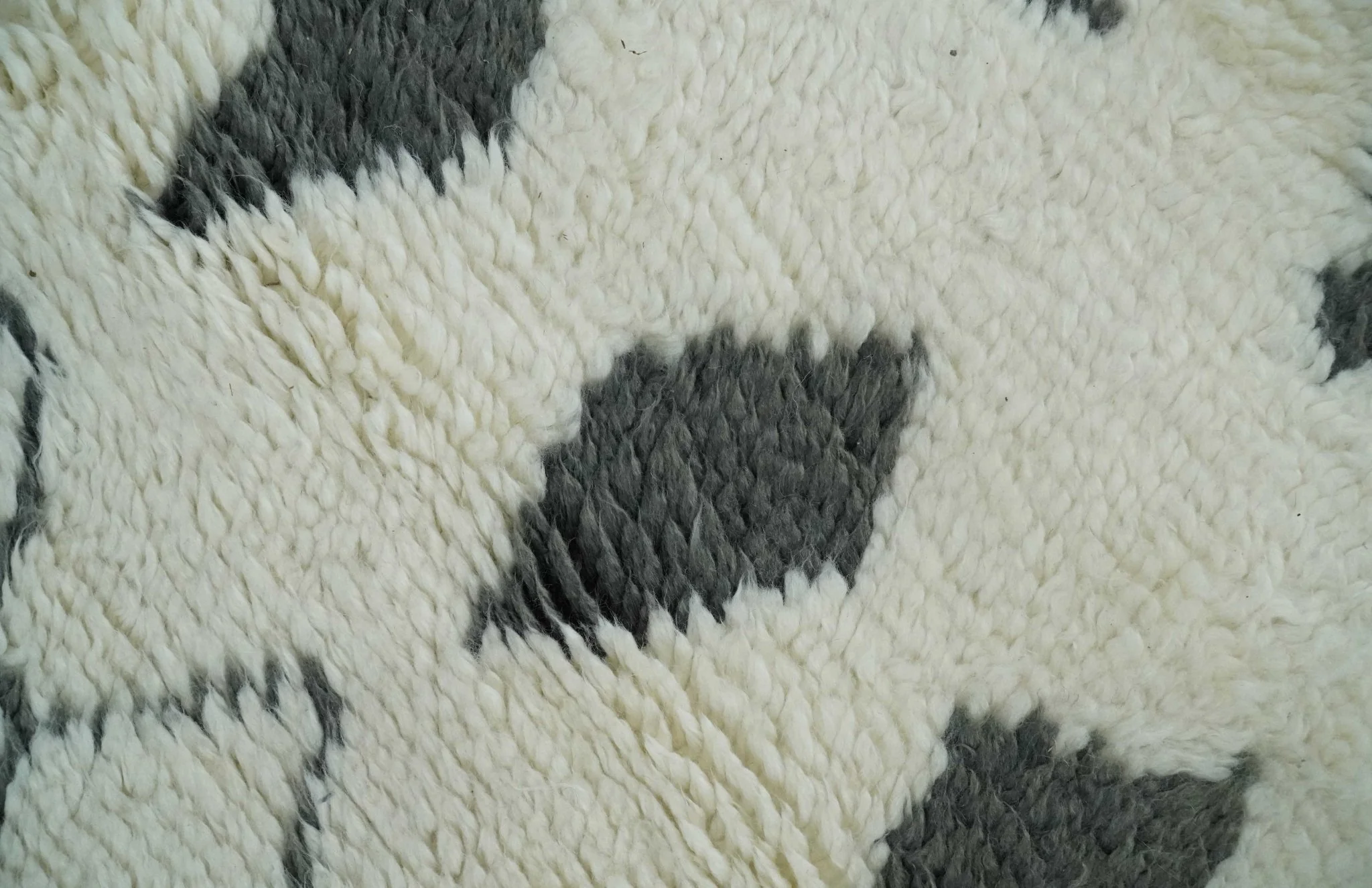 Plush Thick Beni Ourain 8x10.5 Ivory and Charcoal Geometrical design Moroccan Rug Made with fine Wool - Image 4