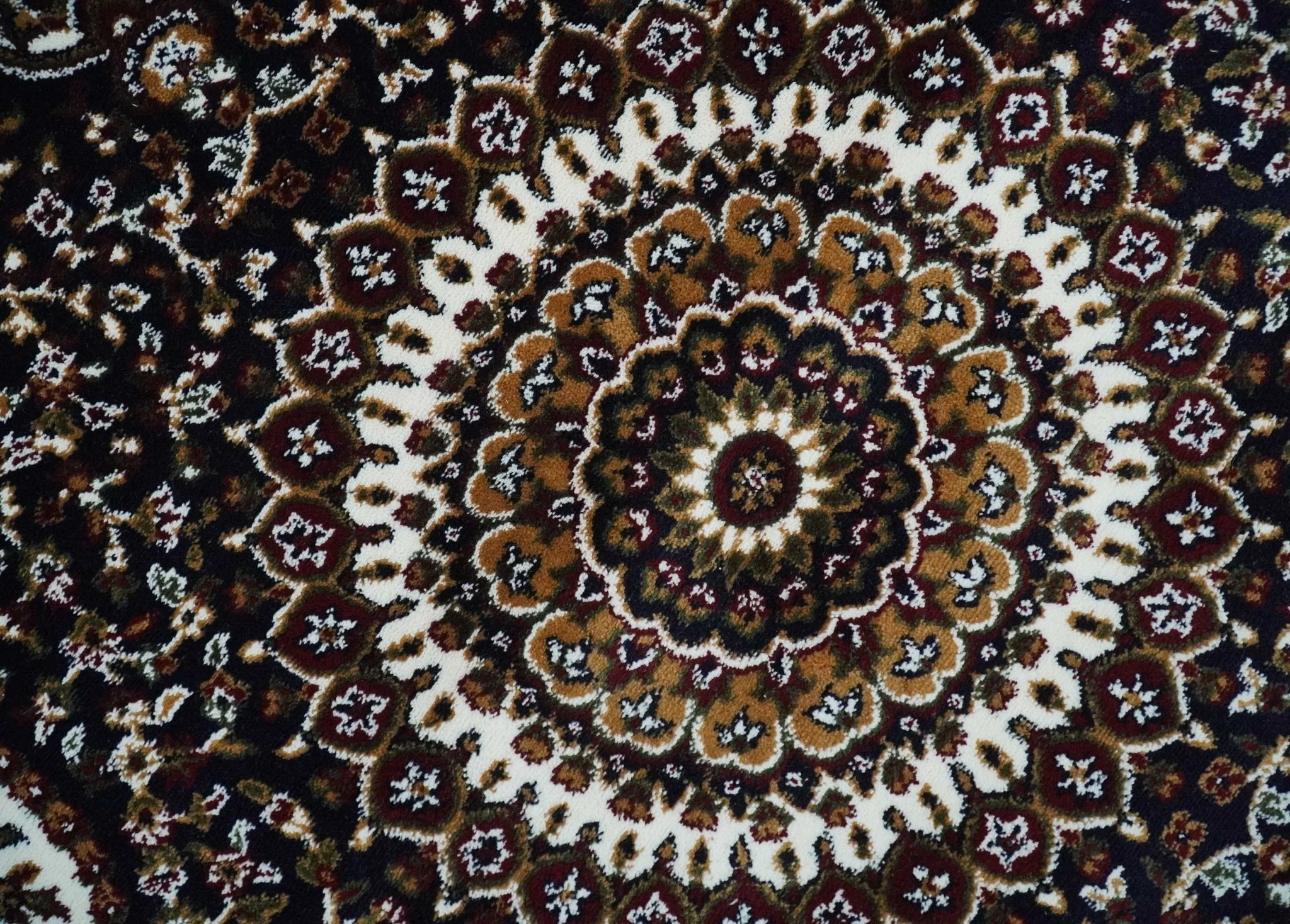Premium Look 5x7 Black, Ivory and Brown Heriz Medallion Pattern Area Rug - Image 4