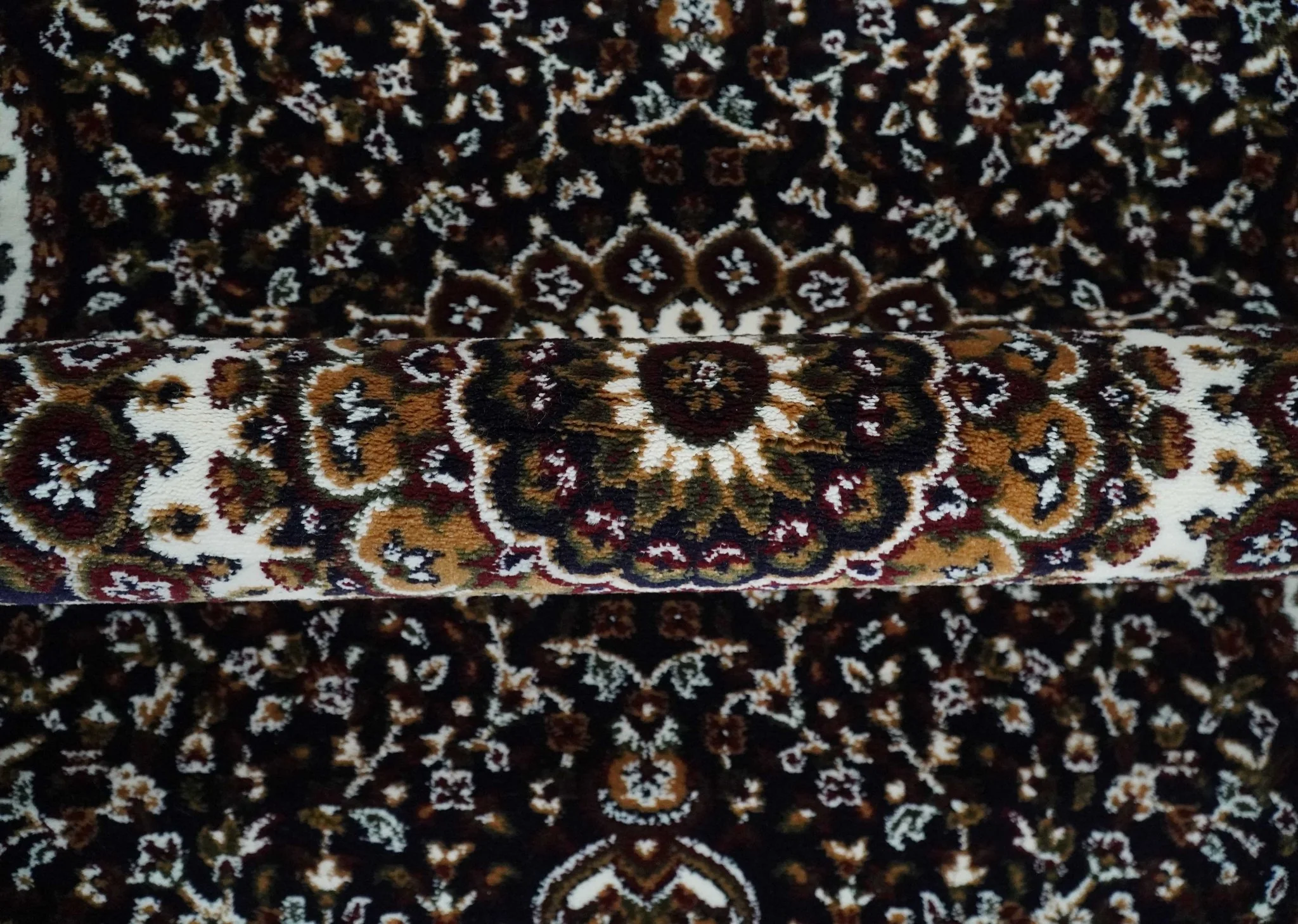 Premium Look 5x7 Black, Ivory and Brown Heriz Medallion Pattern Area Rug - Image 7