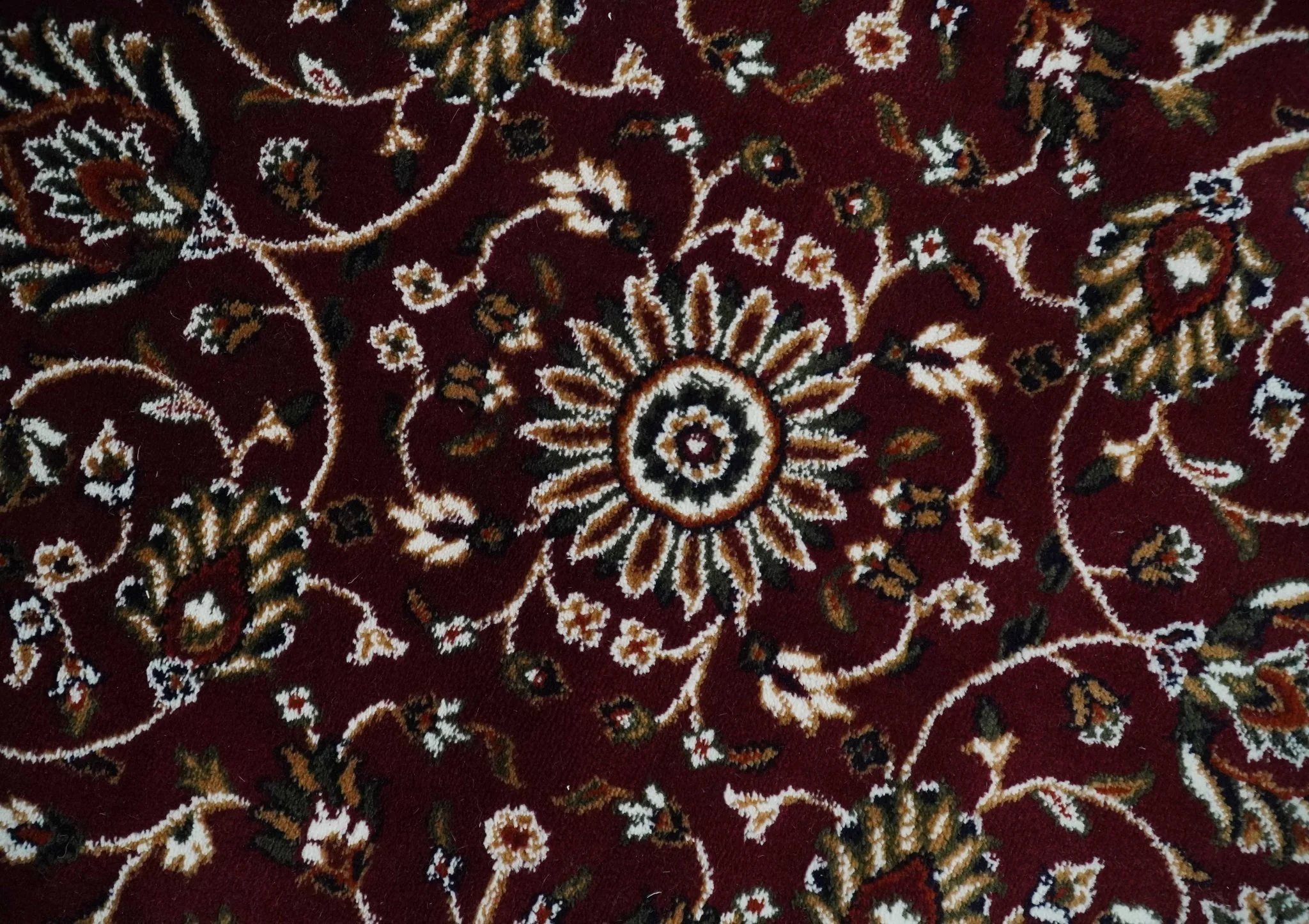Premium Look 5x7 Woven Maroon and Ivory Traditional Pattern Area Rug - Image 4