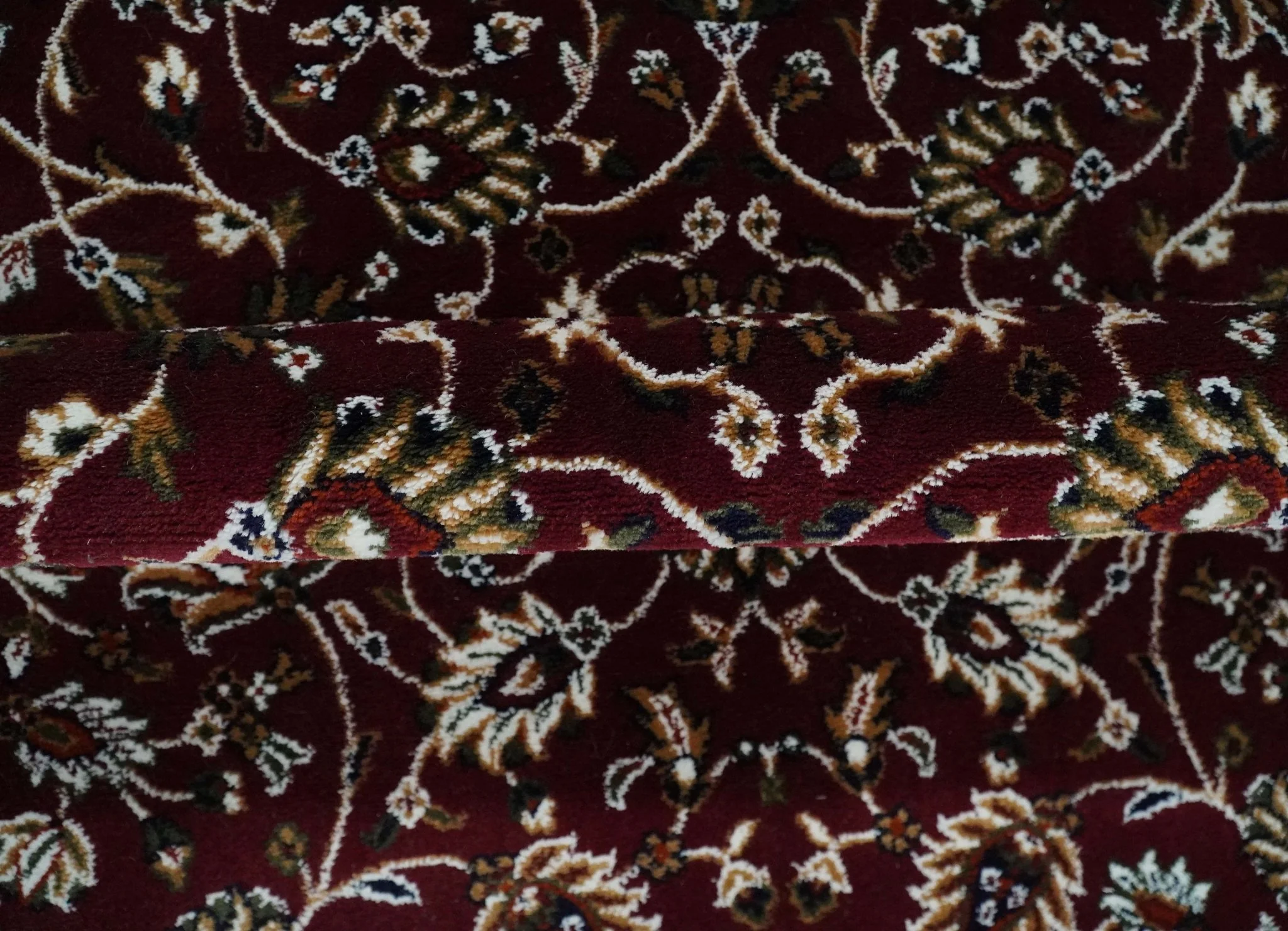 Premium Look 5x7 Woven Maroon and Ivory Traditional Pattern Area Rug - Image 6
