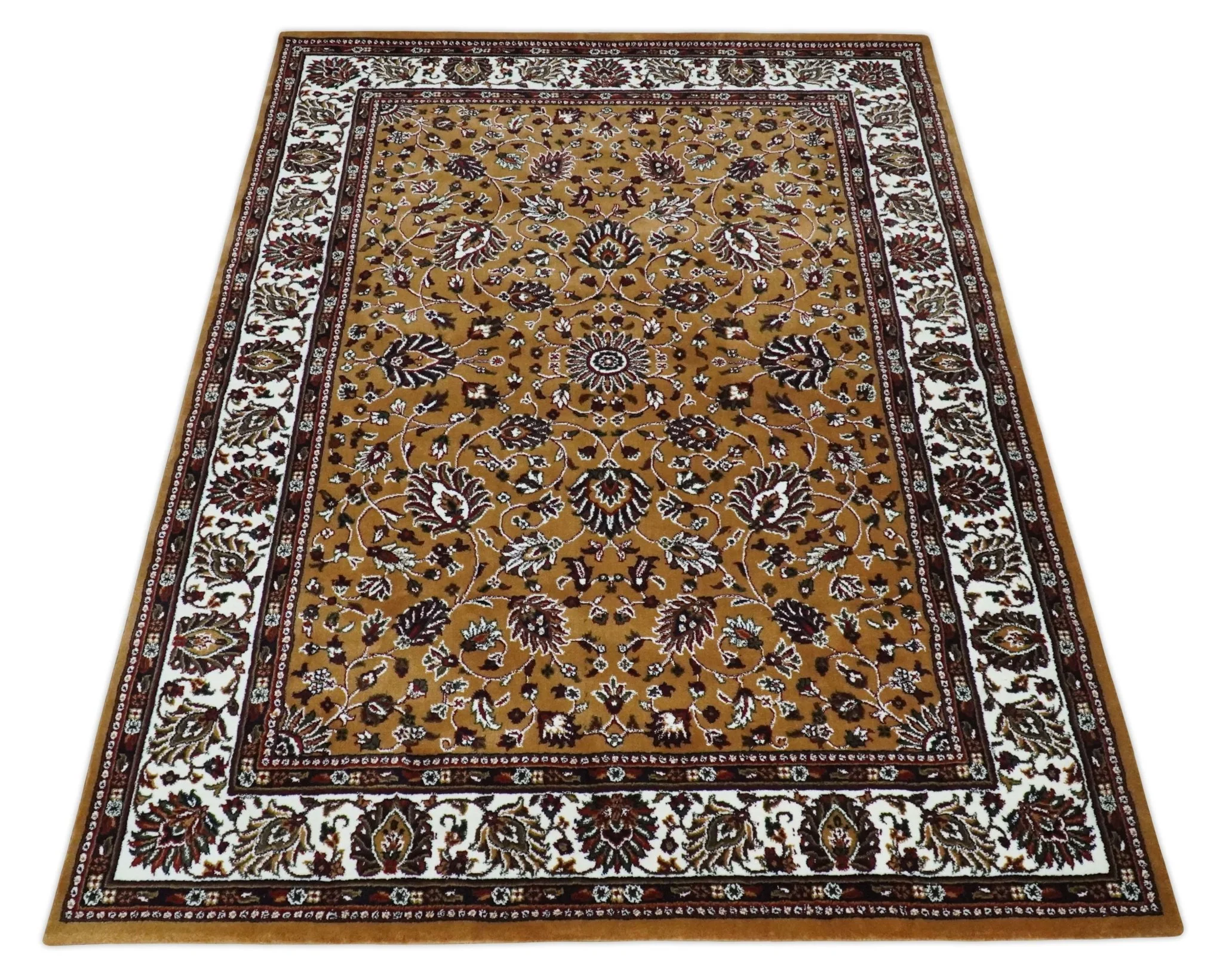 Premium Look 5x7 Rust, Ivory and Brown Traditional Floral Area Rug - Image 10