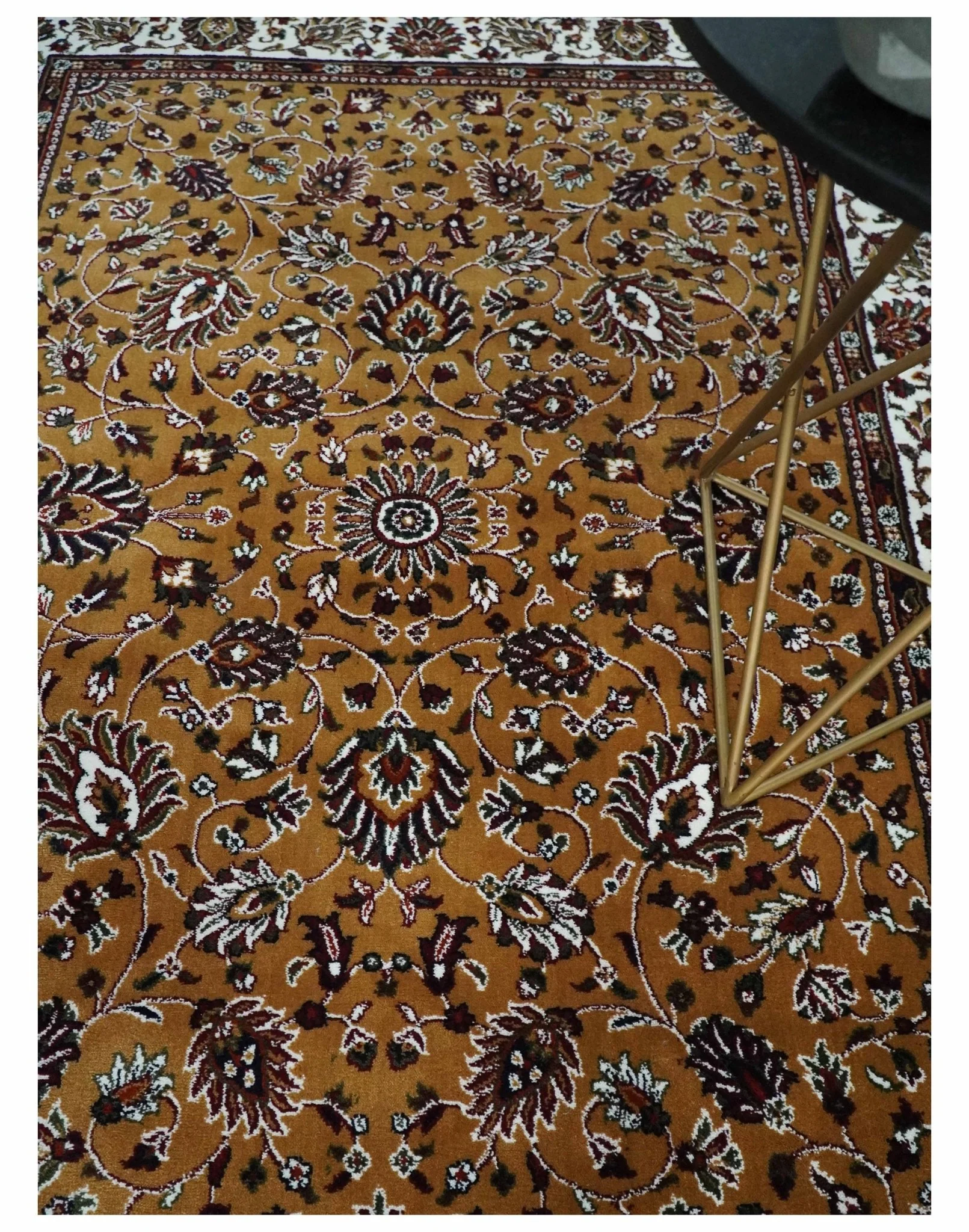Premium Look 5x7 Rust, Ivory and Brown Traditional Floral Area Rug - Image 2