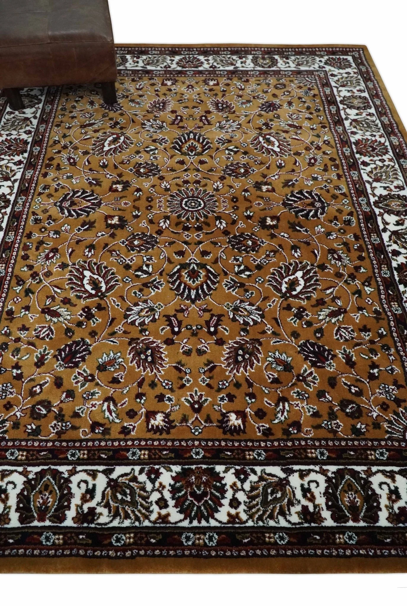 Premium Look 5x7 Rust, Ivory and Brown Traditional Floral Area Rug - Image 3
