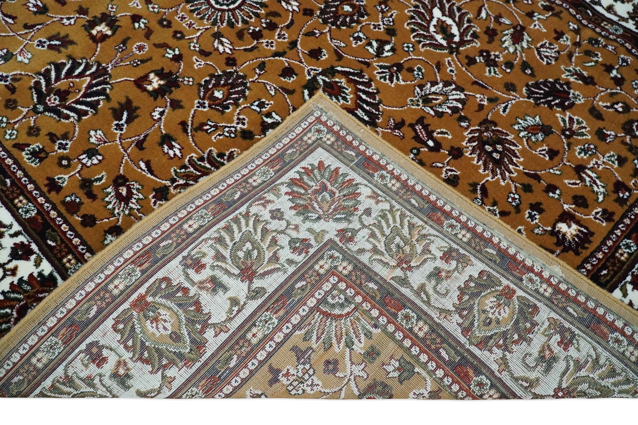 Premium Look 5x7 Rust, Ivory and Brown Traditional Floral Area Rug - Image 7