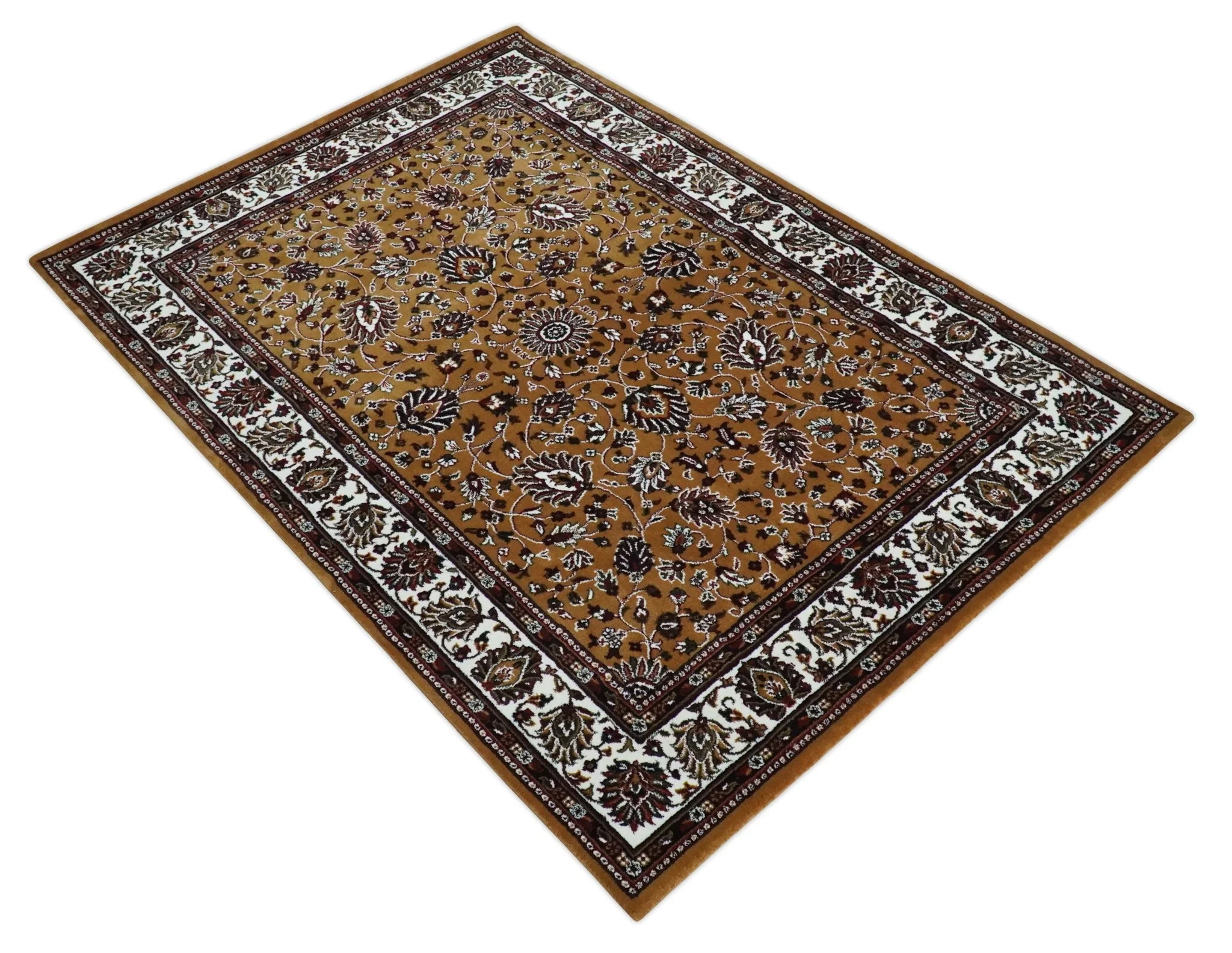 Premium Look 5x7 Rust, Ivory and Brown Traditional Floral Area Rug - Image 9