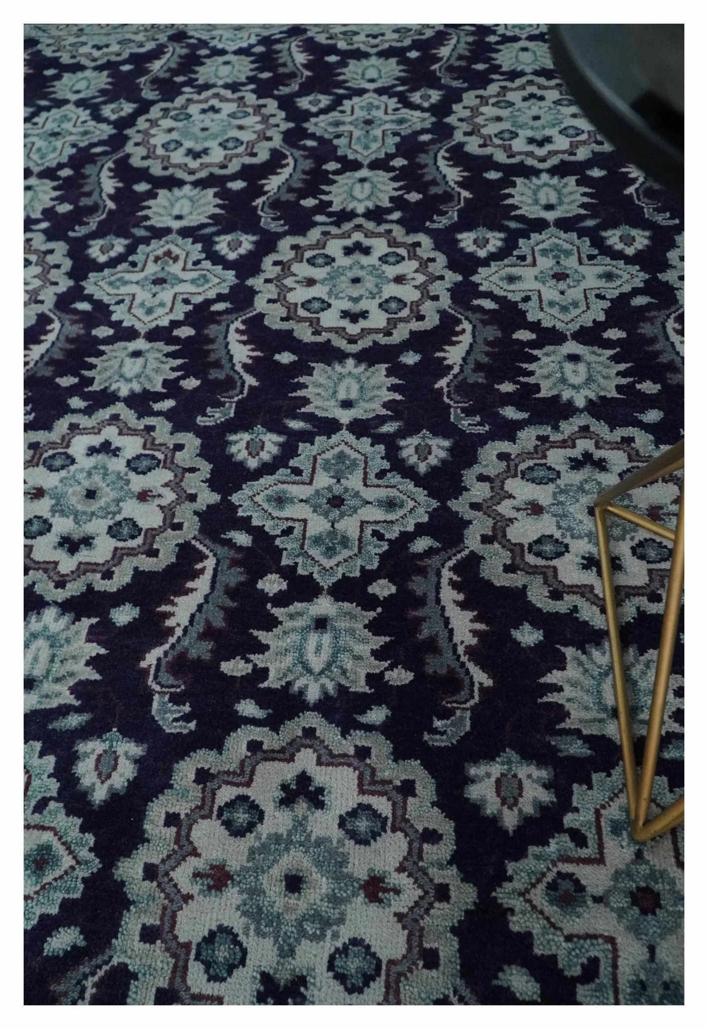 Premium Antique Style Silver, Gray and Black Hand knotted Traditional wool Area Rug - Image 2