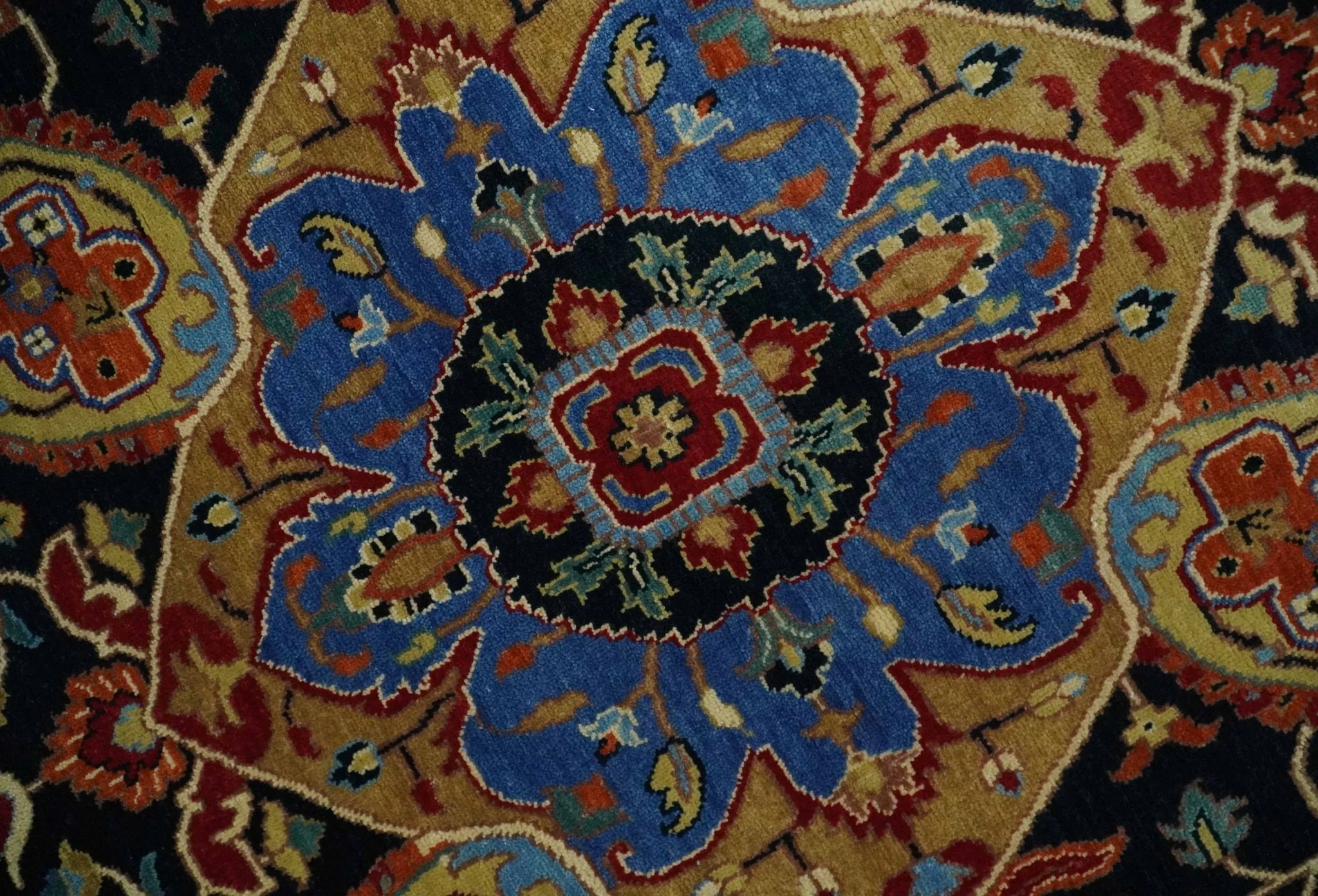 Fine Black, Brown and Rust 8x10 Traditional Hand Knotted wool Area Rug - Image 4