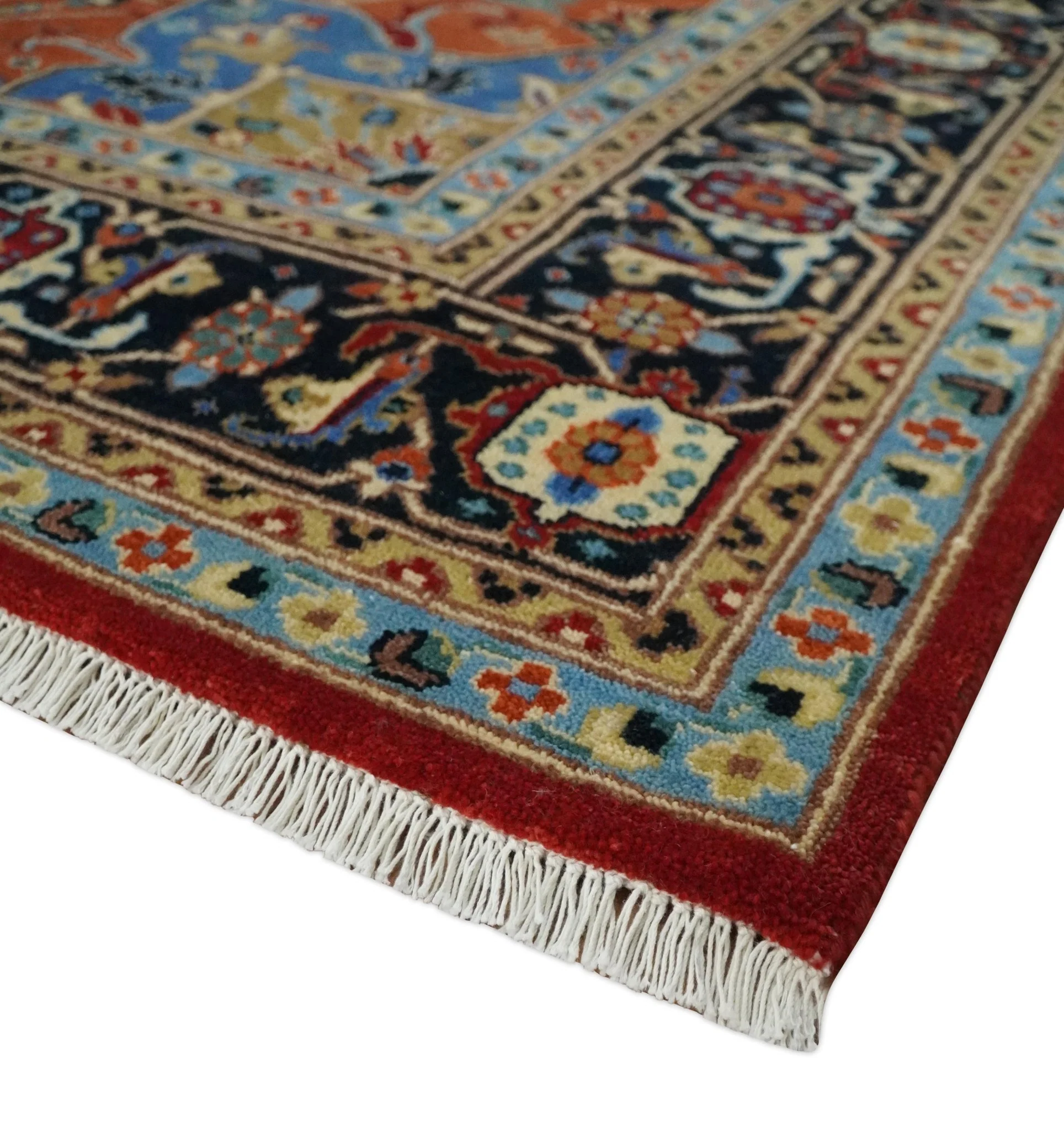 Fine Black, Brown and Rust 8x10 Traditional Hand Knotted wool Area Rug - Image 5
