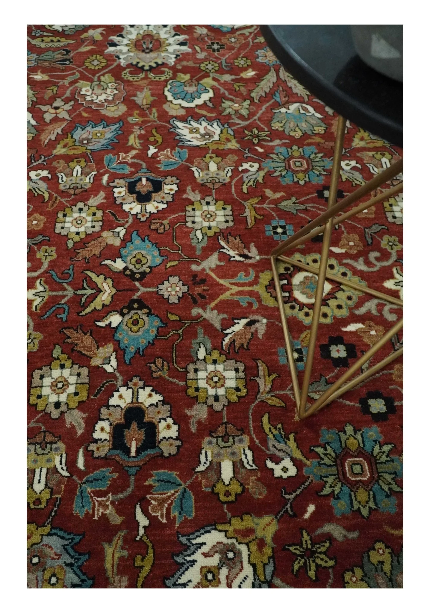 Premium Brown and Ivory 8x10 Hand knotted Traditional Floral Wool Area Rug - Image 2