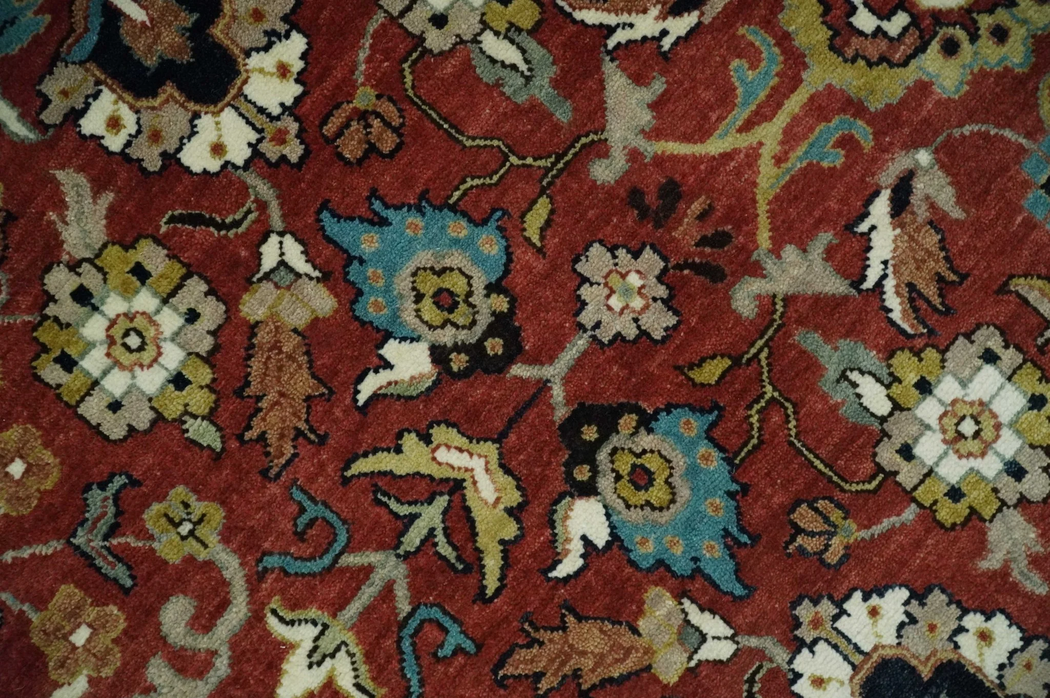Premium Brown and Ivory 8x10 Hand knotted Traditional Floral Wool Area Rug - Image 4