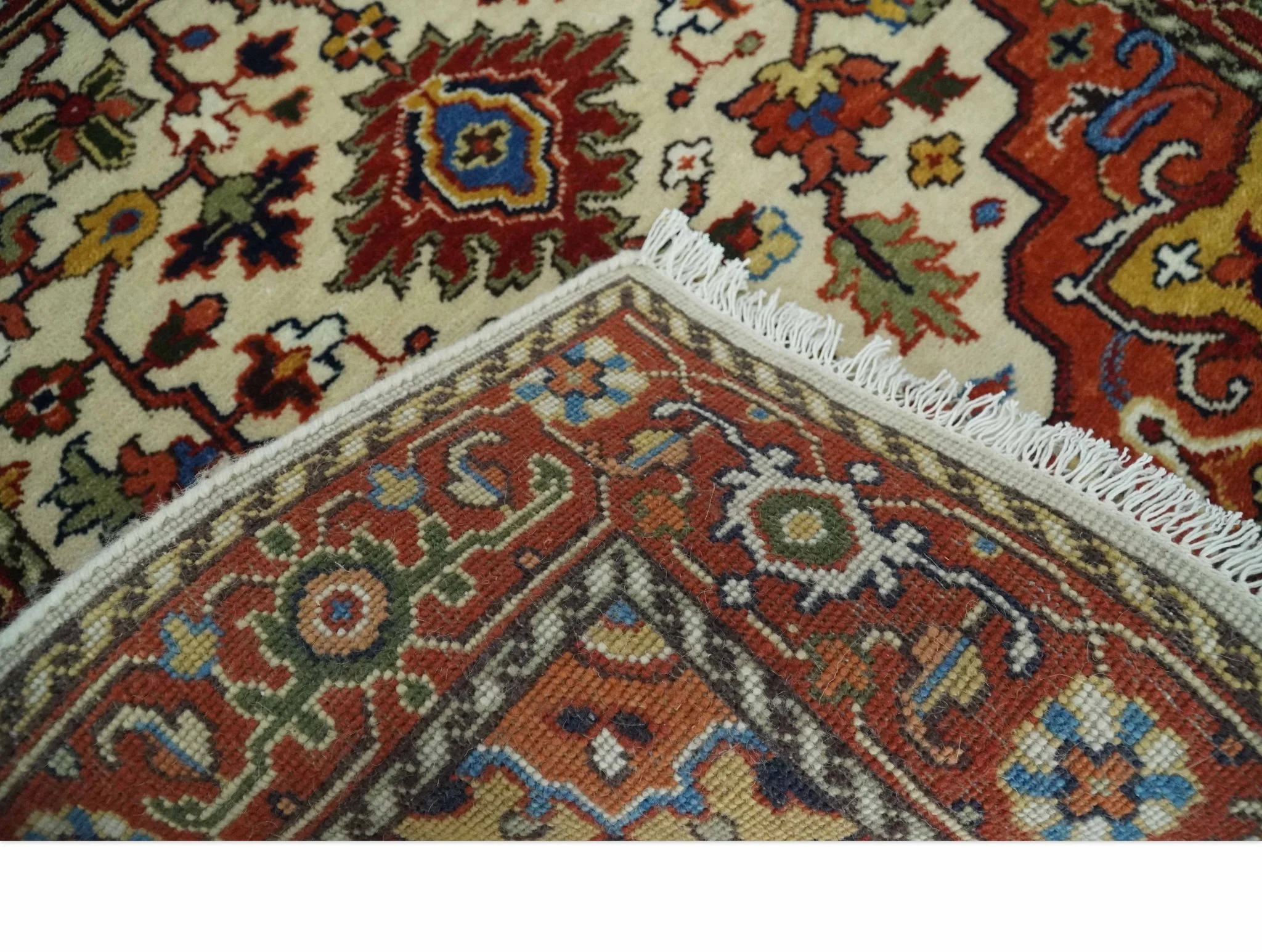 Long 20 feet runner Brown and Ivory Traditional Hallway Rug wool area rug - Image 5