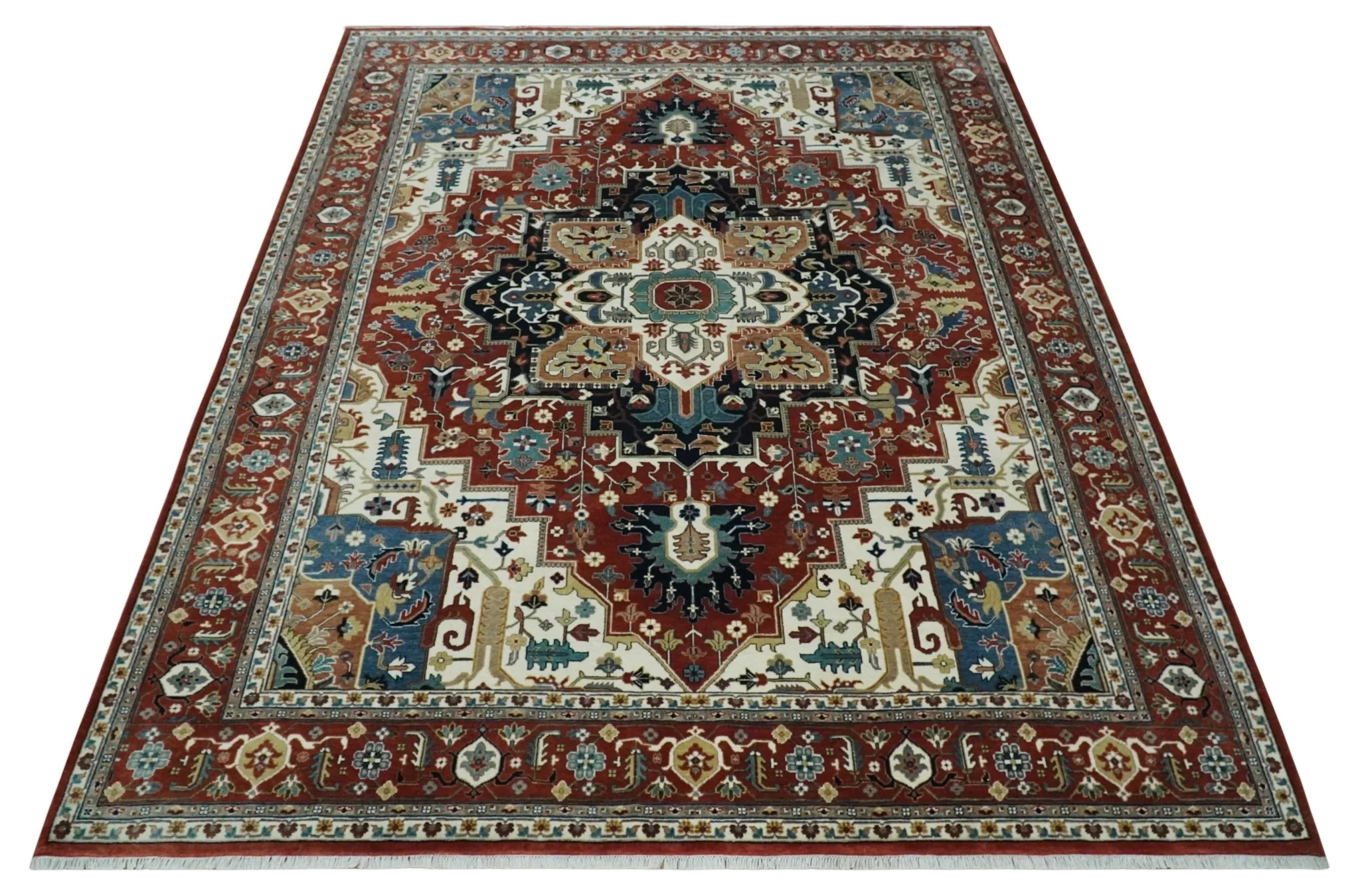 Fine Hand Knotted Brown and Ivory 8x10 and 9x12 Traditional Wool Area Rug - Image 10
