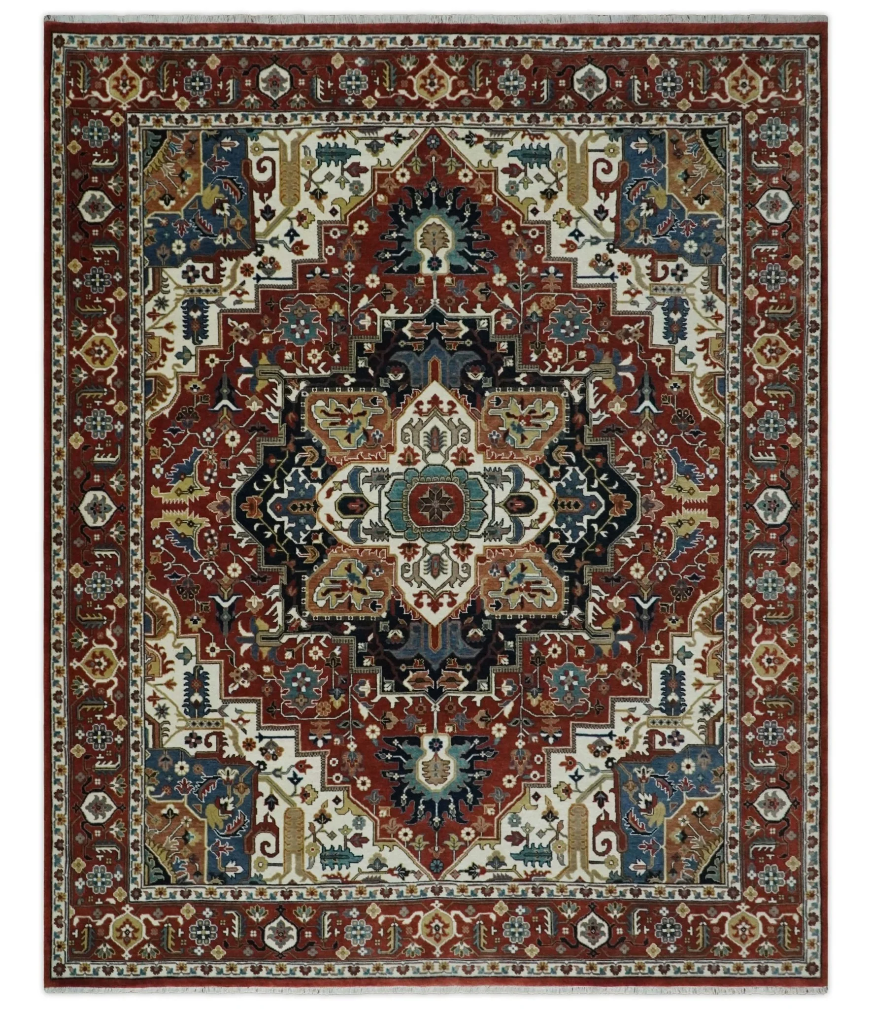 Fine Hand Knotted Brown and Ivory 8x10 and 9x12 Traditional Wool Area Rug - Image 11