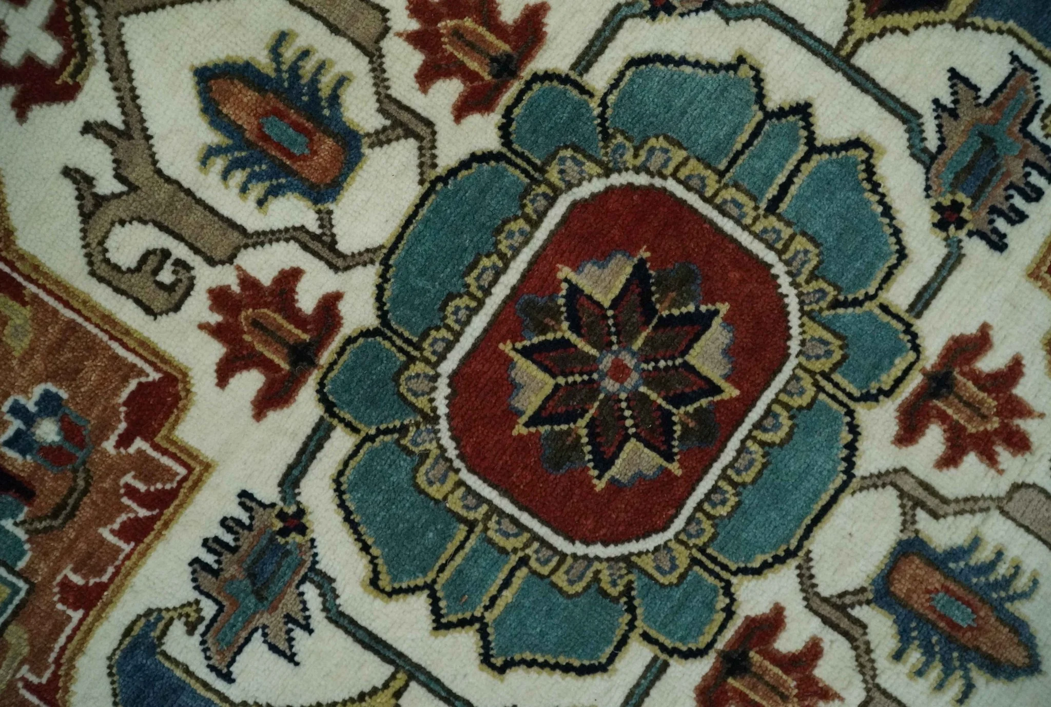 Fine Hand Knotted Brown and Ivory 8x10 and 9x12 Traditional Wool Area Rug - Image 4