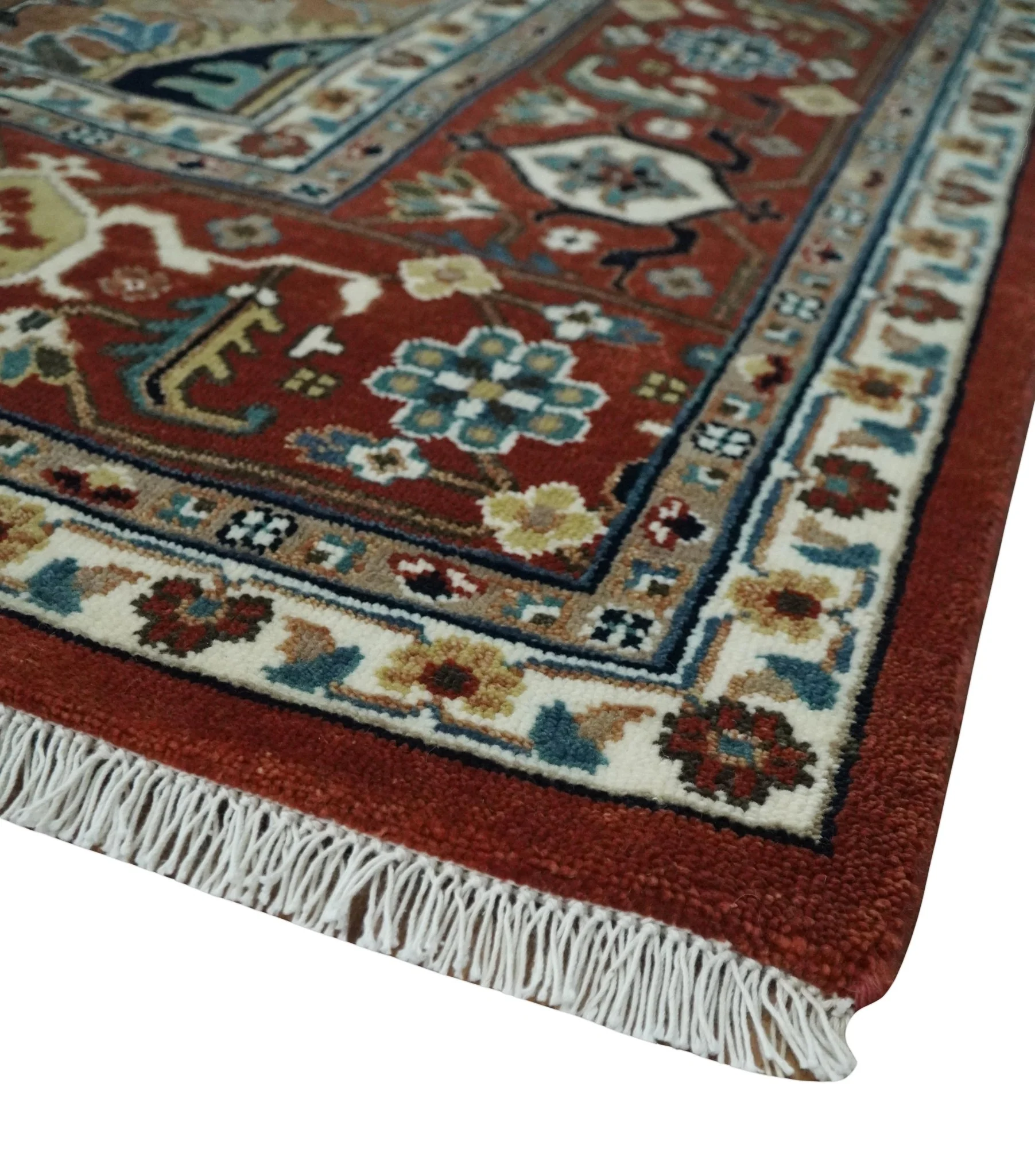 Fine Hand Knotted Brown and Ivory 8x10 and 9x12 Traditional Wool Area Rug - Image 5