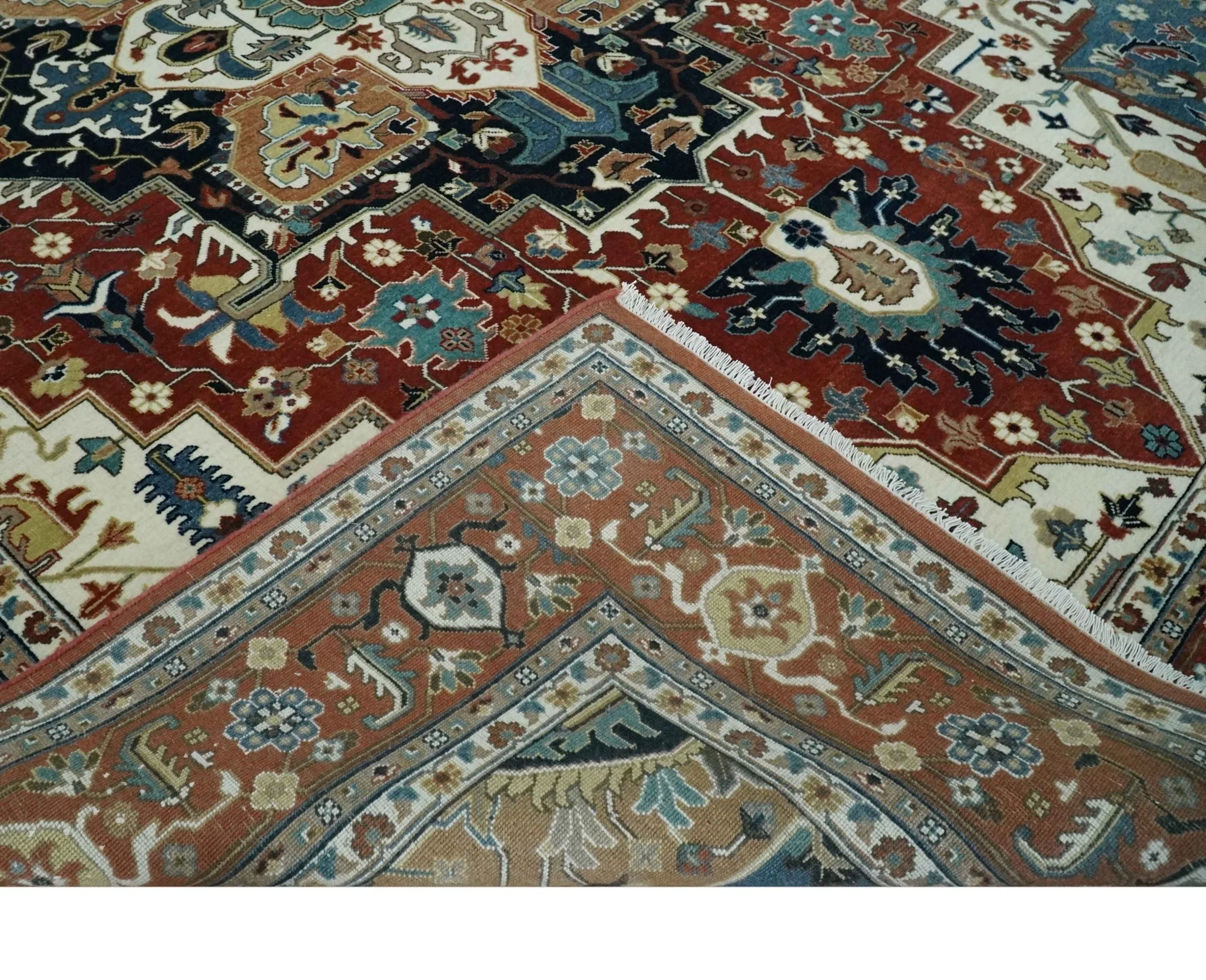 Fine Hand Knotted Brown and Ivory 8x10 and 9x12 Traditional Wool Area Rug - Image 7