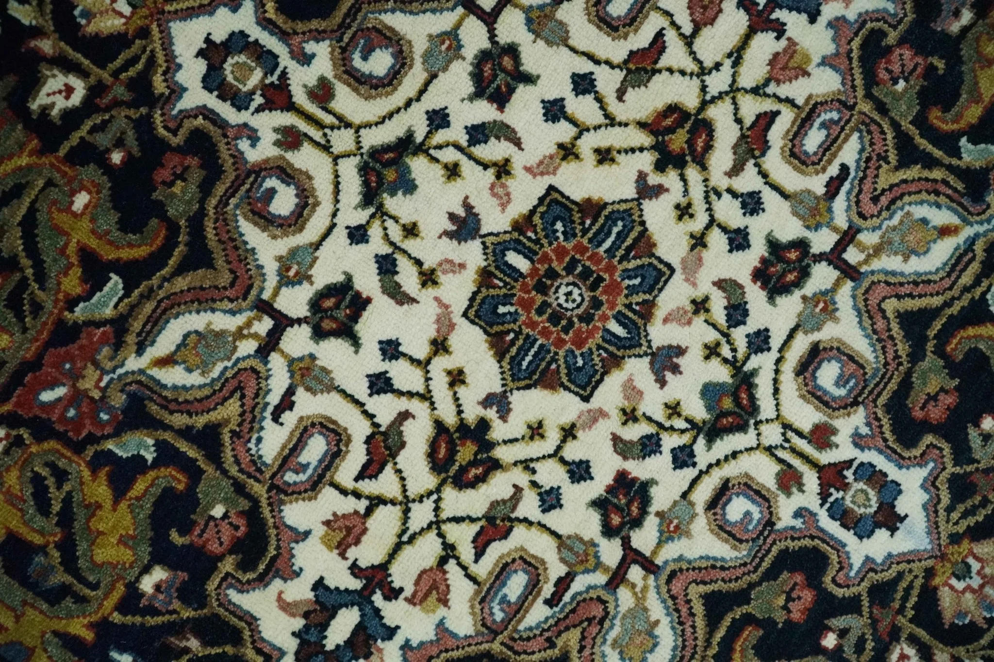 Fine Hand Knotted Brown, Ivory and Black 8x10 and 10x14 Traditional Wool Rug - Image 4