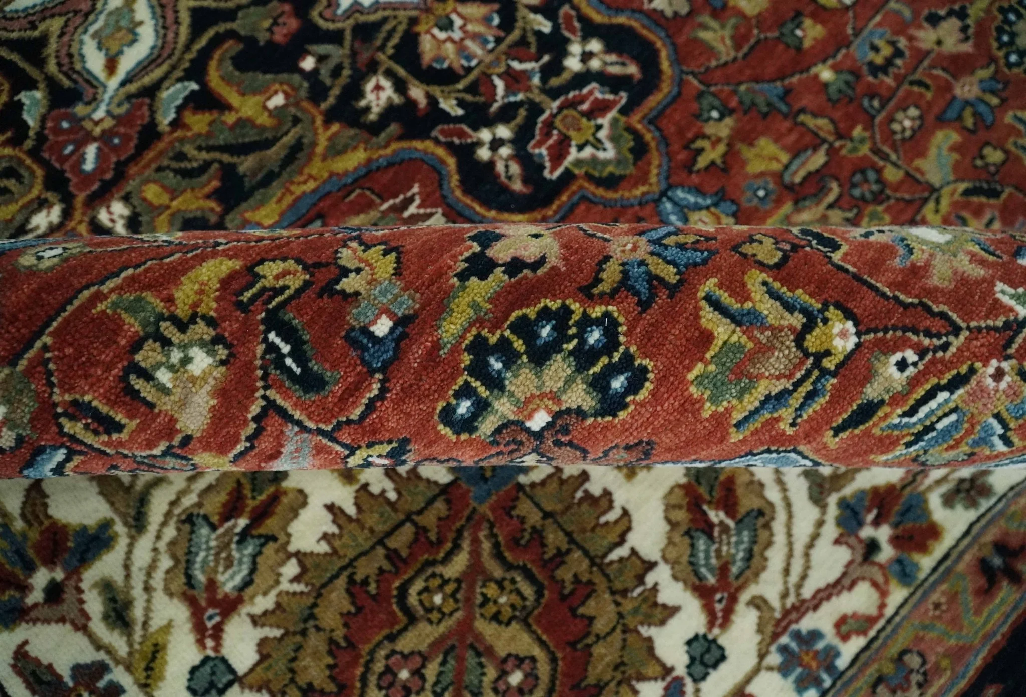 Fine Hand Knotted Brown, Ivory and Black 8x10 and 10x14 Traditional Wool Rug - Image 6