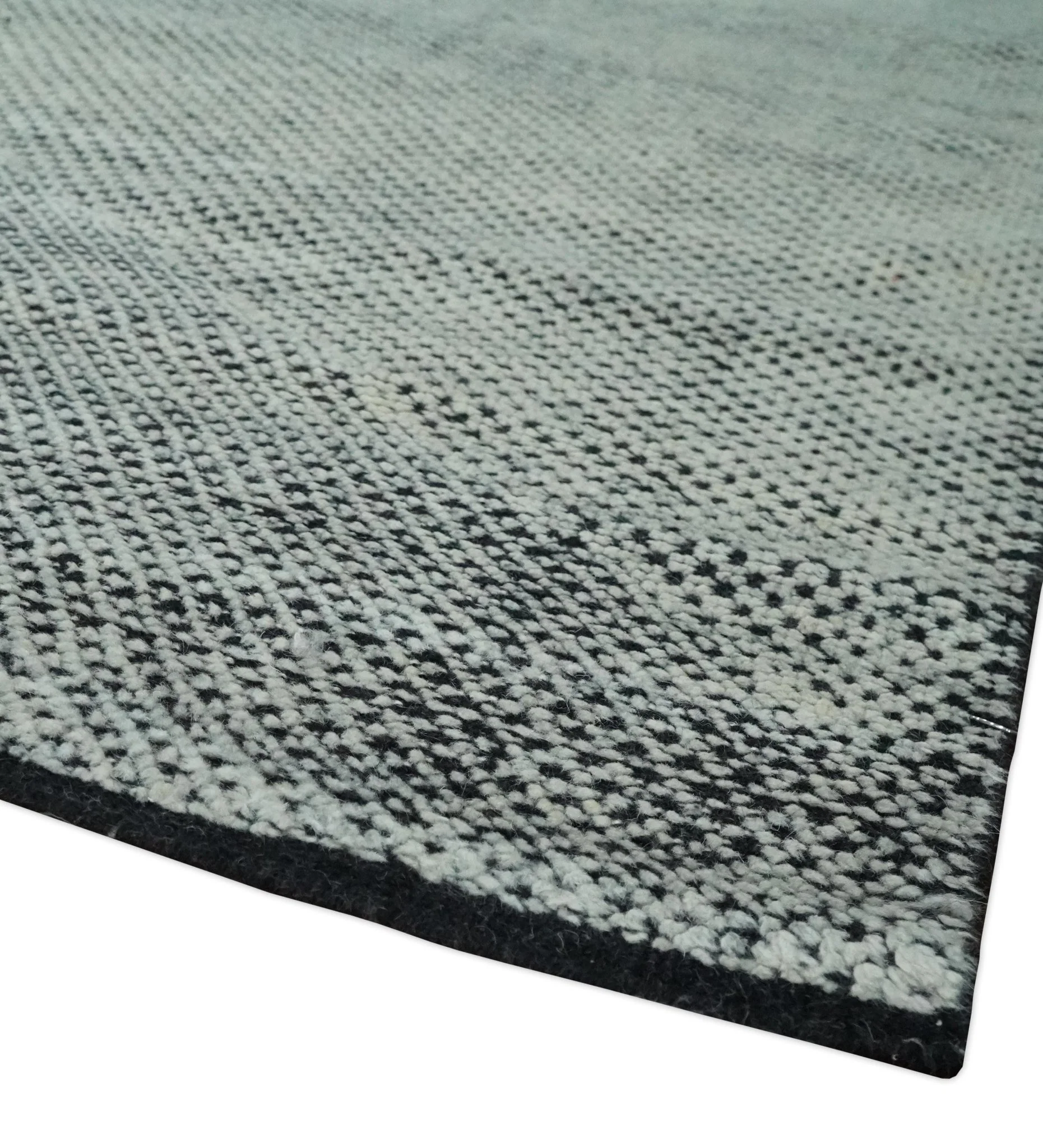 Contemporary Charcoal, Silver and Beige Design 9x12 Hand knotted wool Area Rug - Image 5