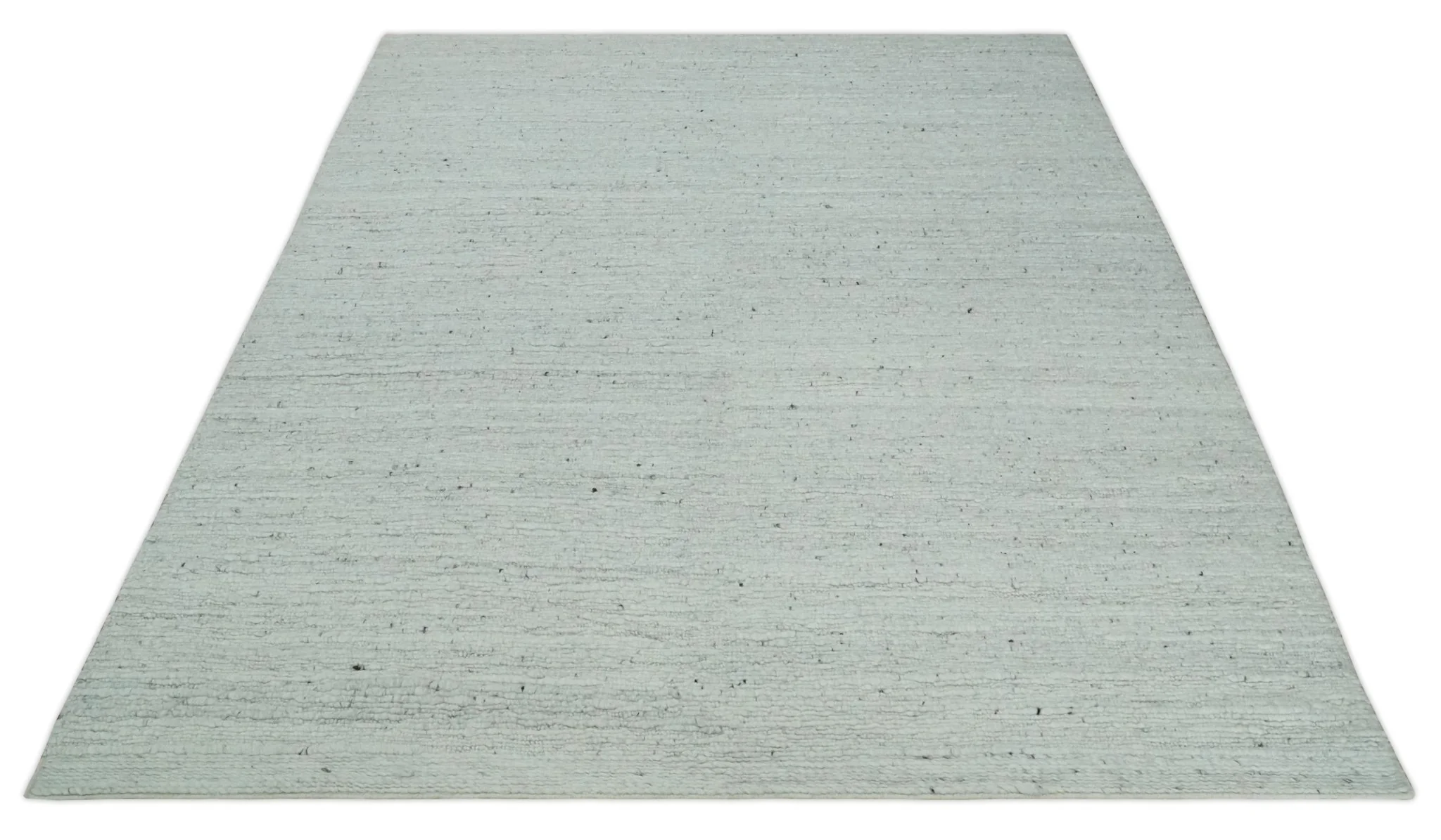 Premium Contemporary loop Pile Ivory Hand woven wool Area Rug - Image 10