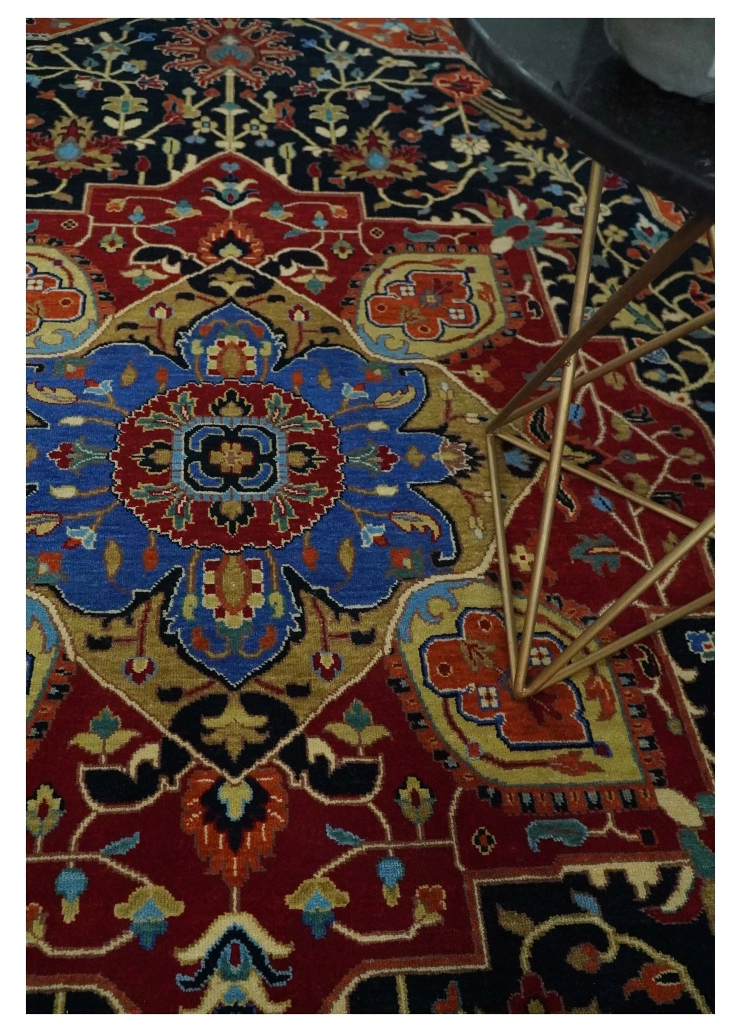Premium Fine Olive, Brown, Black and Rust 8x10 and 9x12 Traditional Serapi wool Area Rug - Image 2