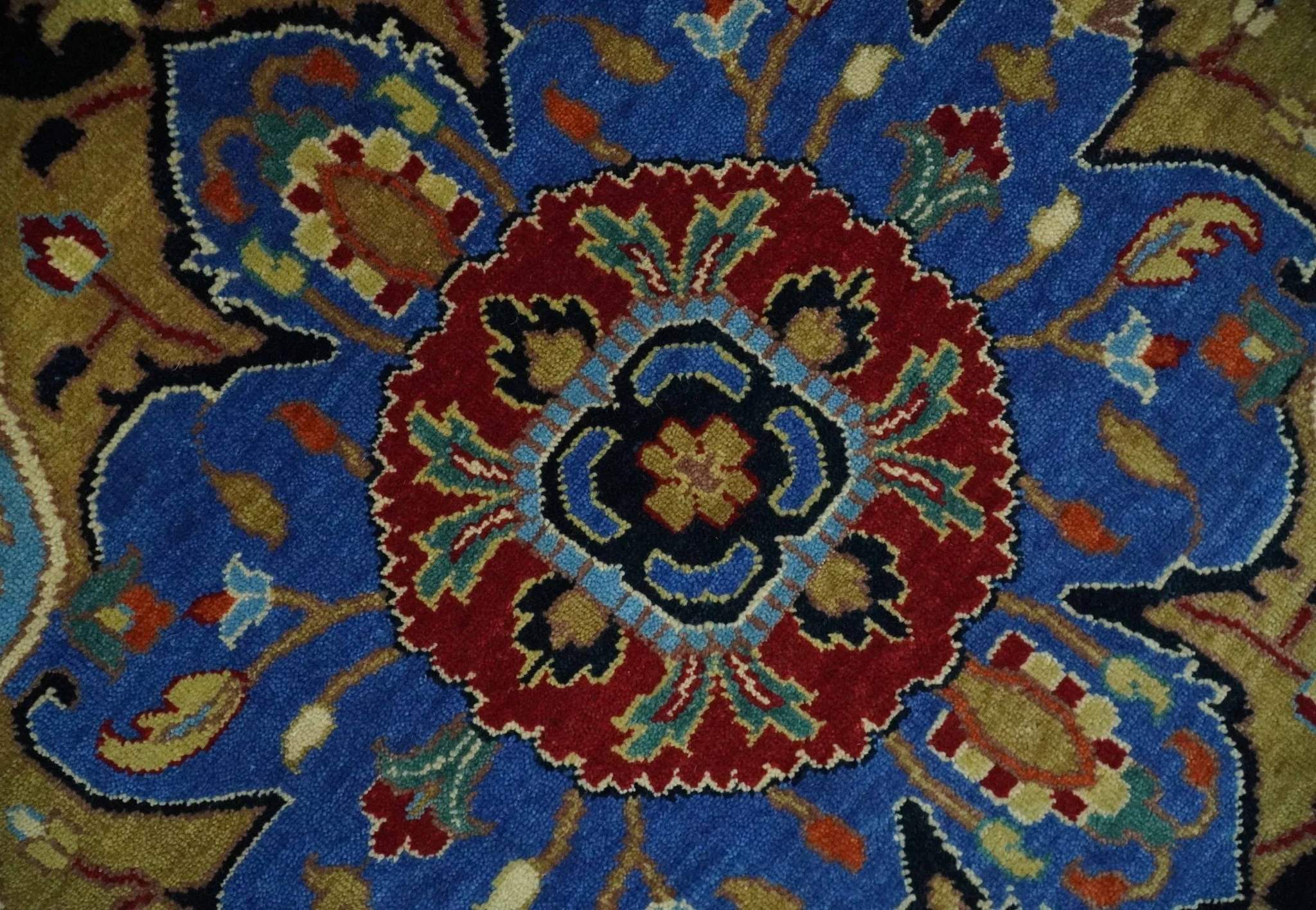 Premium Fine Olive, Brown, Black and Rust 8x10 and 9x12 Traditional Serapi wool Area Rug - Image 4
