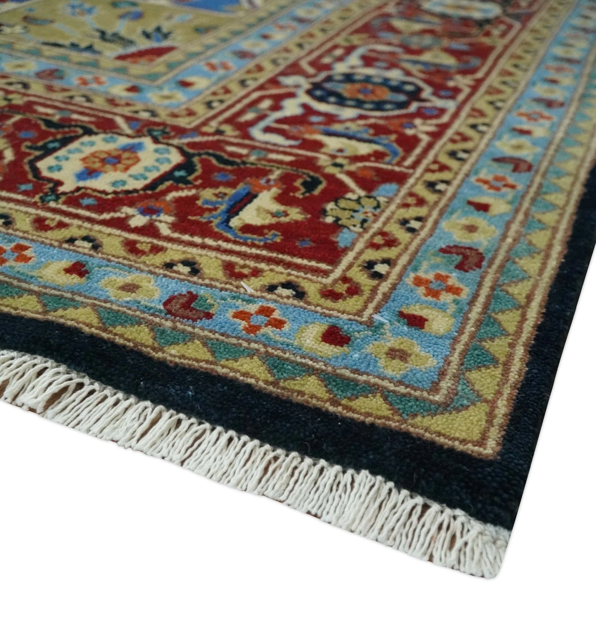 Premium Fine Olive, Brown, Black and Rust 8x10 and 9x12 Traditional Serapi wool Area Rug - Image 5