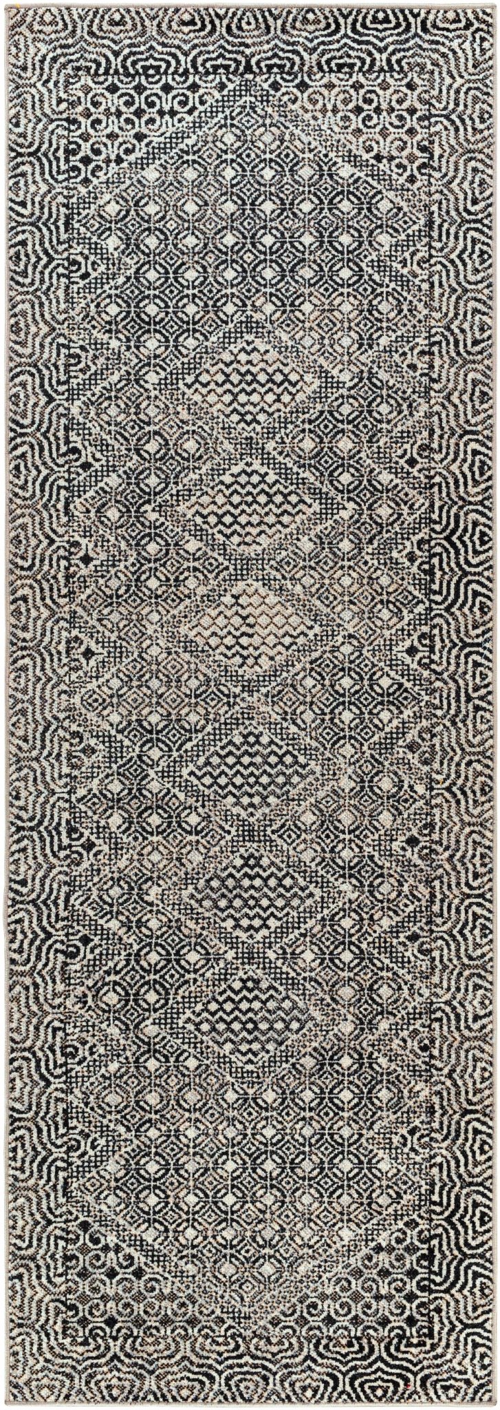 Premium look Silver and Black Geometrical washable Area Rug - Image 11