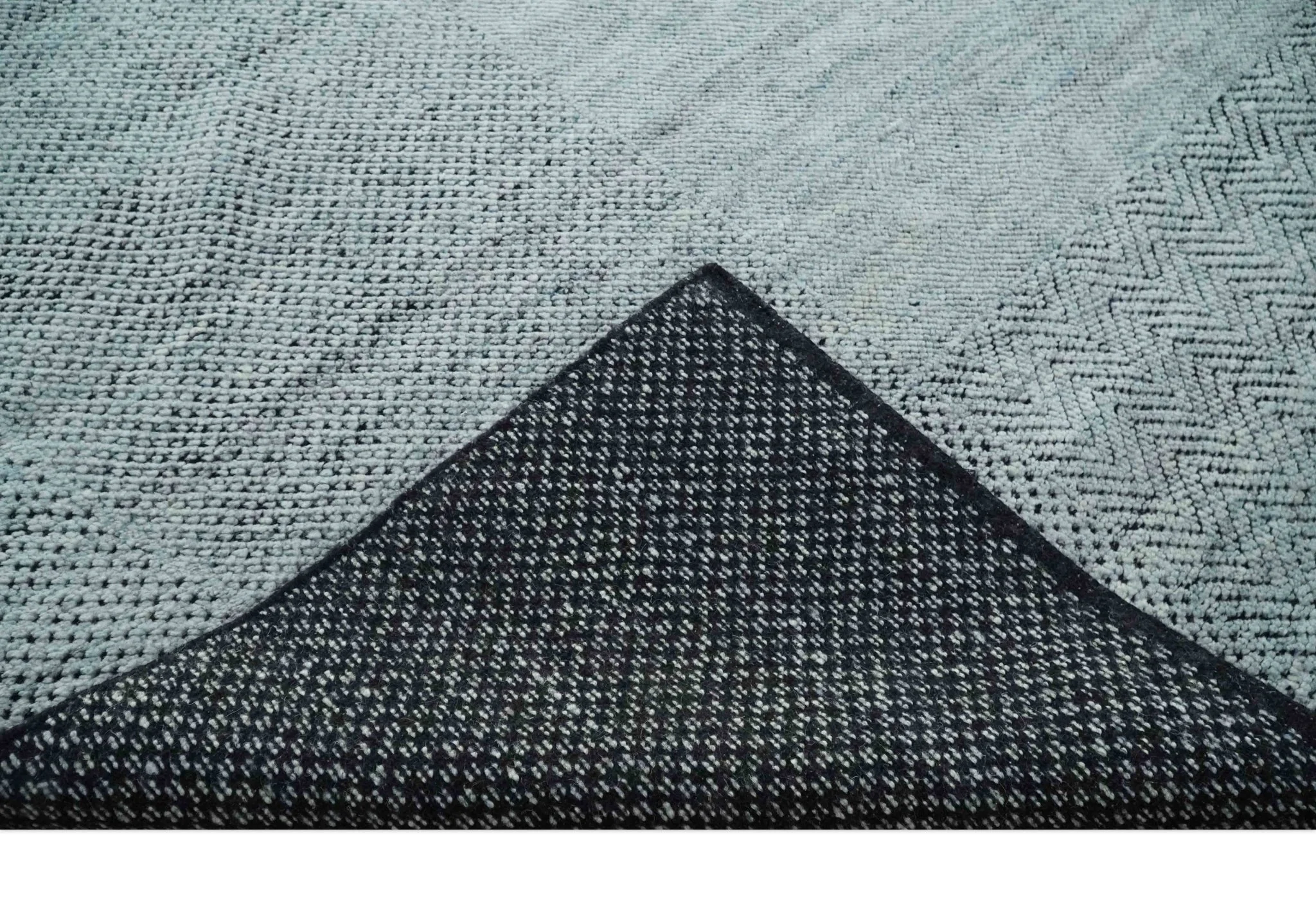 Premium Silver, gray and charcoal Contemporary Design 9x12 Hand knotted wool Area Rug - Image 8