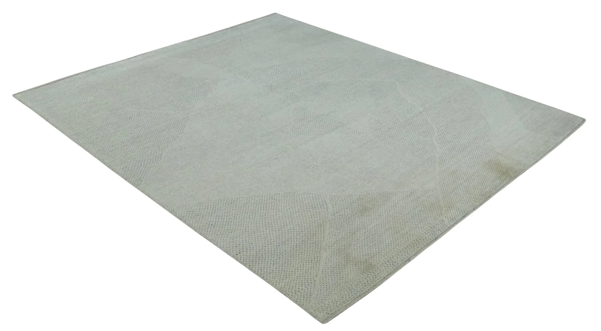 Premium look Solid Ivory Antique carved Design 9x12 Hand knotted wool Area Rug - Image 10