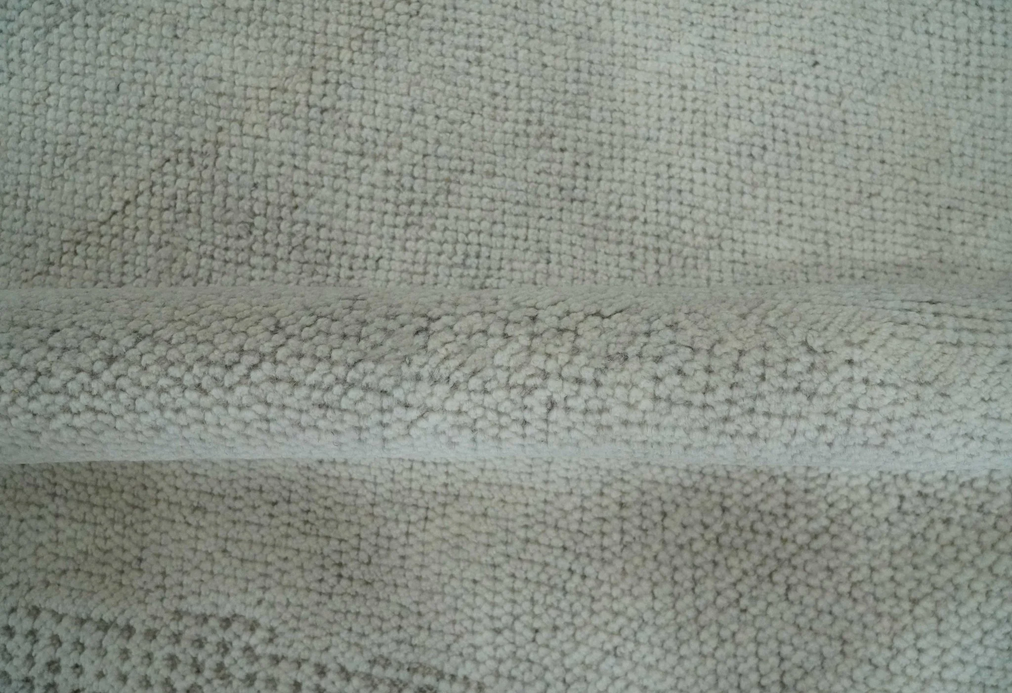 Premium look Solid Ivory Antique carved Design 9x12 Hand knotted wool Area Rug - Image 6