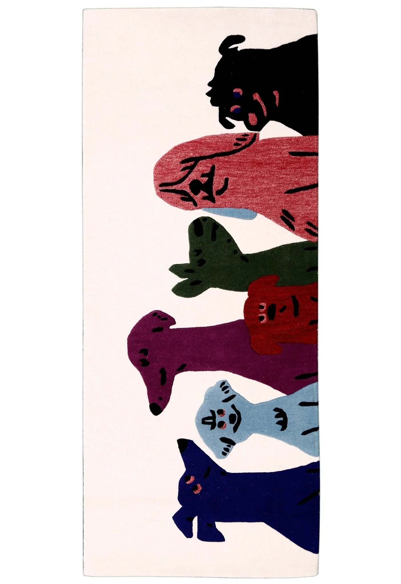 Pup Parade Multicolor Hand Tufted 3x7 Wool Area Rug - Image 8