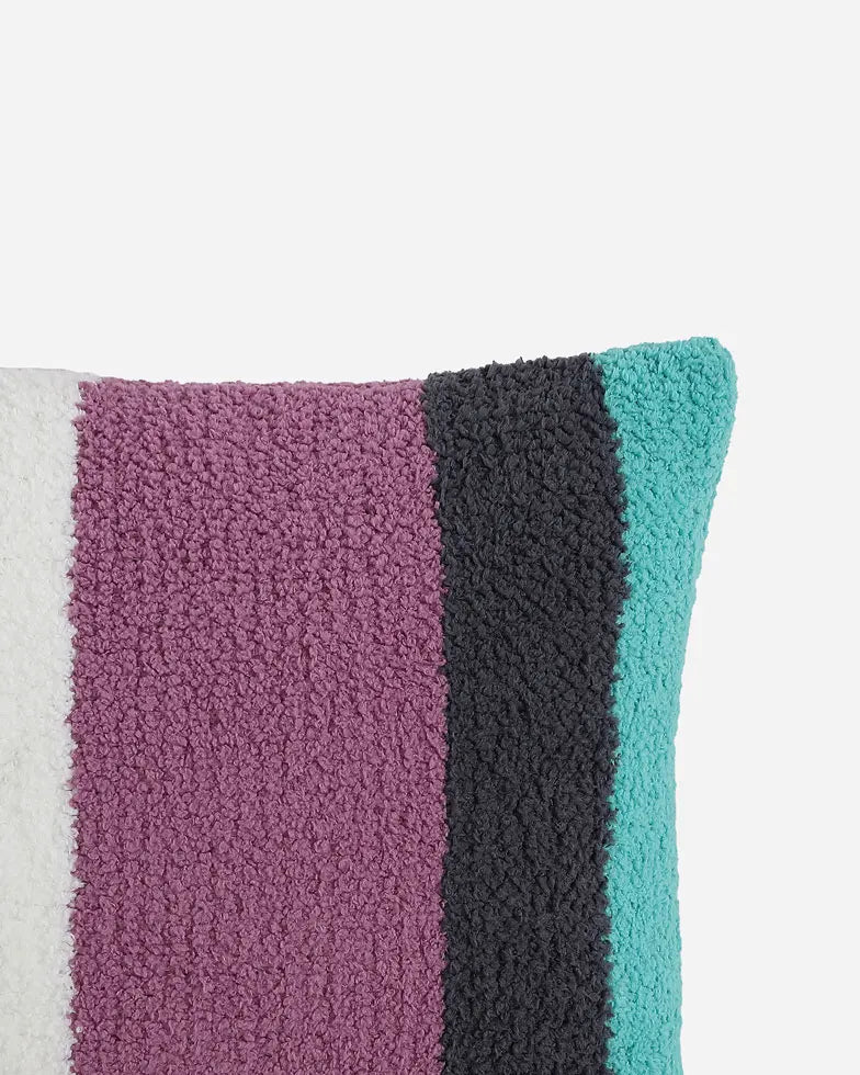Purple And Colorful Striped Mini Pillow - Image 2