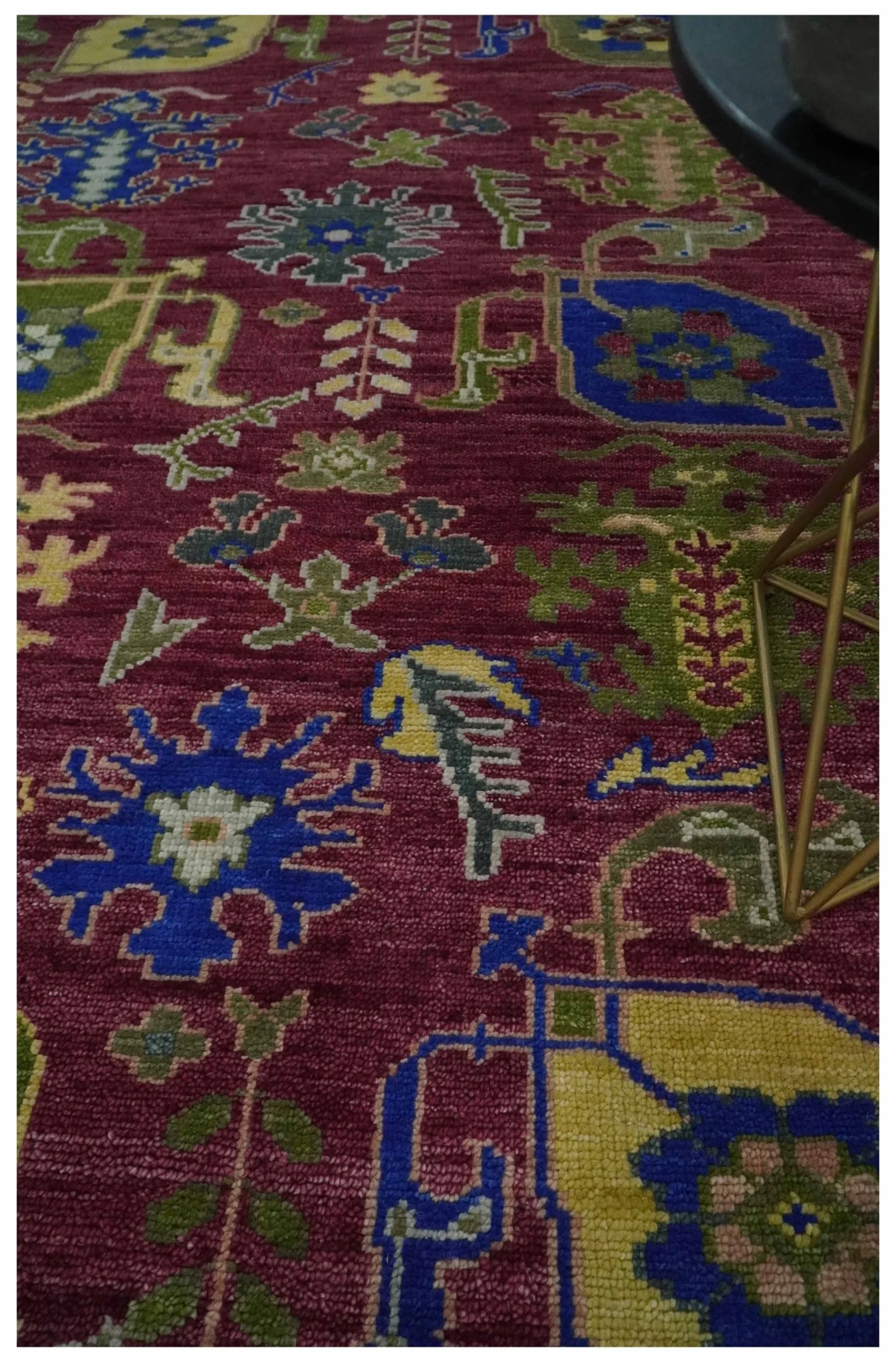 Purple, Green and Blue Hand knotted Traditional Oushak 9x12 wool Area Rug - Image 2