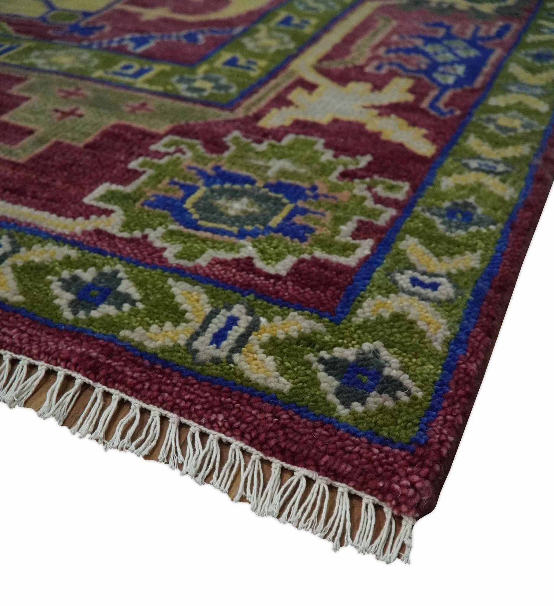 Purple, Green and Blue Hand knotted Traditional Oushak 9x12 wool Area Rug - Image 5
